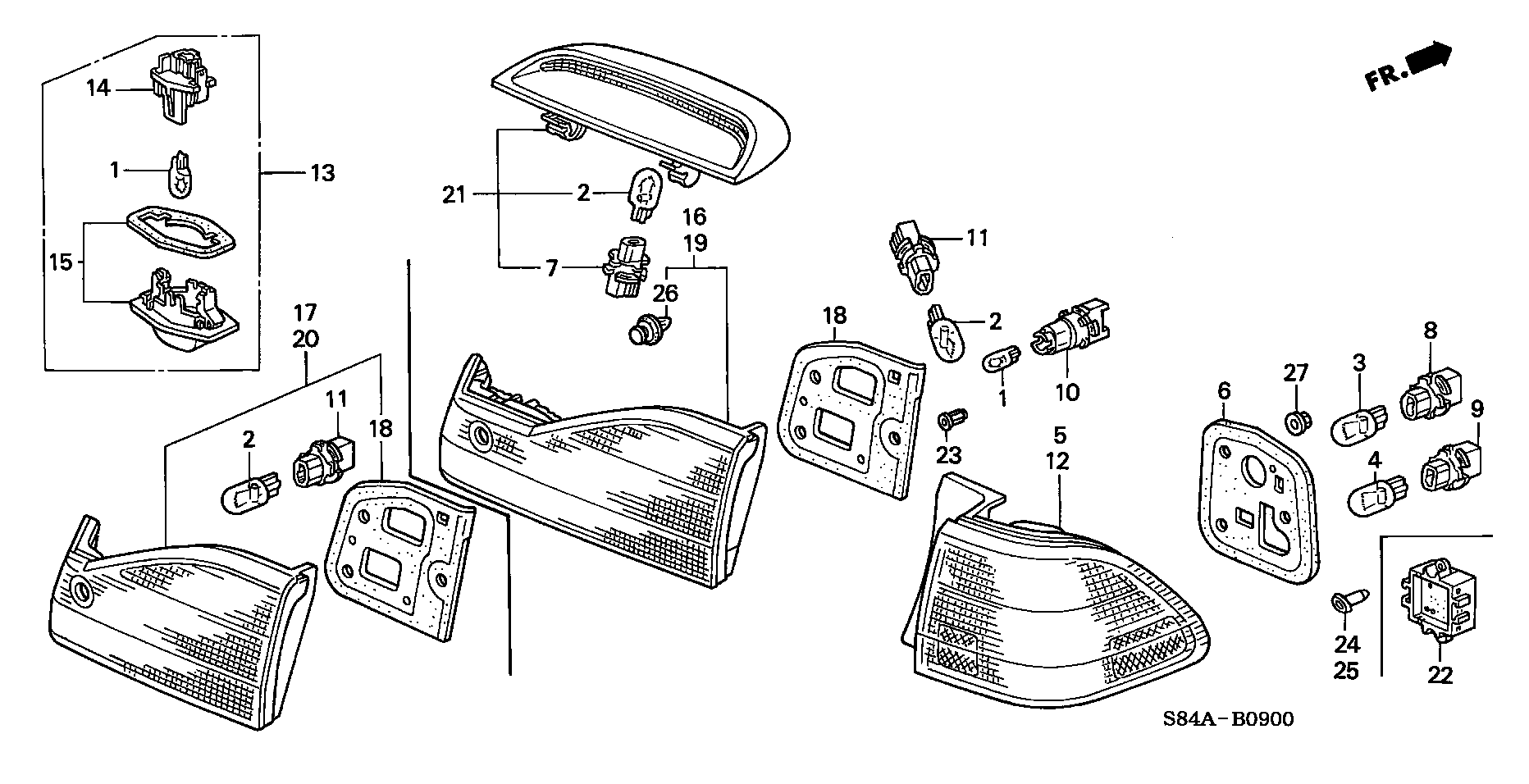 Diagram TAILLIGHT for your 2023 Honda HR-V CVT SPORT 