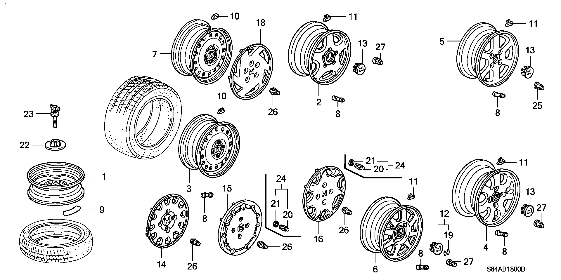 Diagram WHEEL DISK for your Honda Accord  