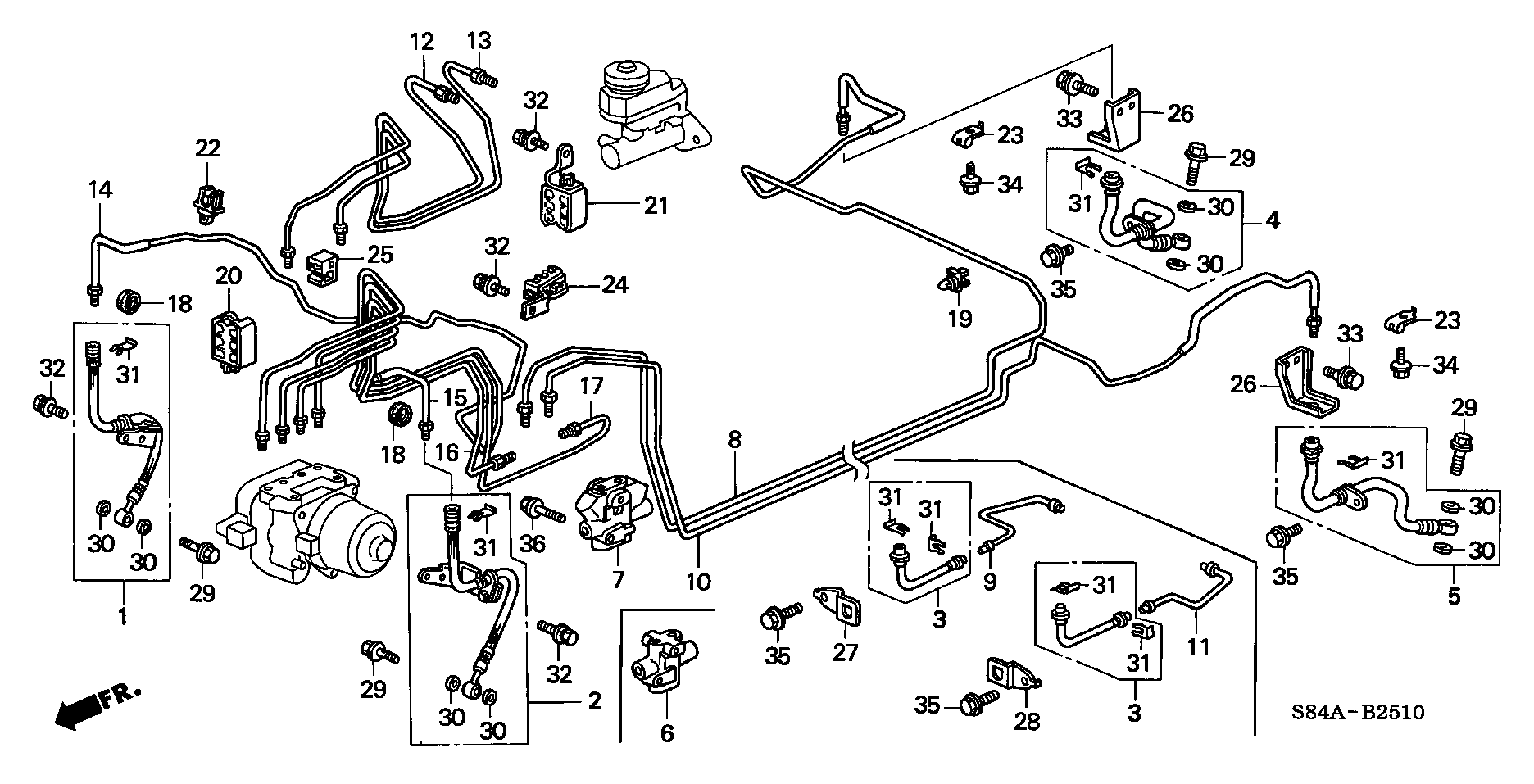 Diagram BRAKE LINES (ABS) for your 2024 Honda Passport  BLACK EDITION/ 5D 