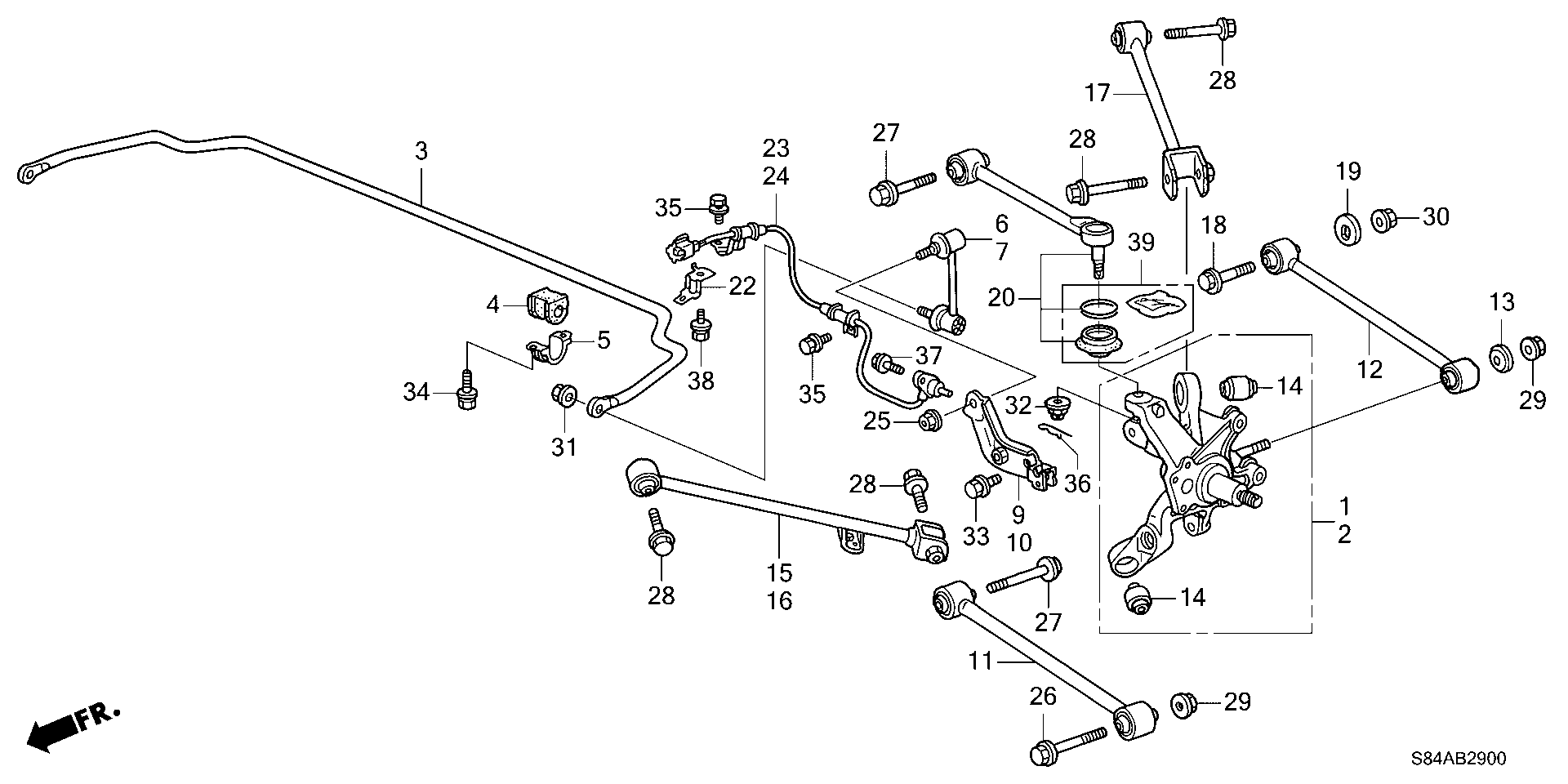 Diagram REAR LOWER ARM for your 2023 Honda Accord   