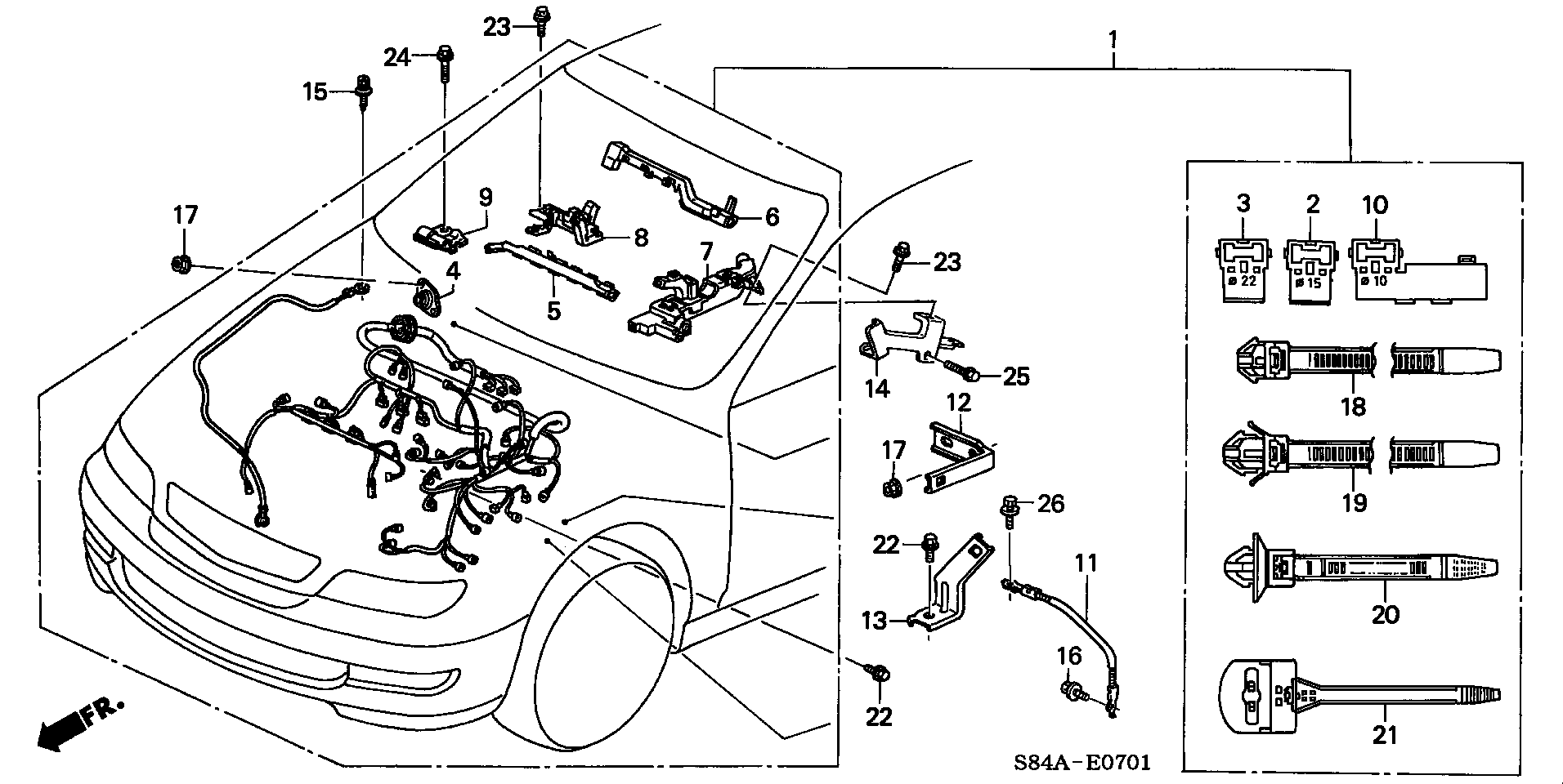 Diagram ENGINE WIRE HARNESS (V6) for your Honda Accord  