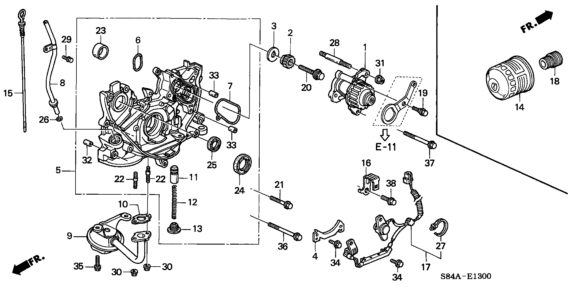 Diagram OIL PUMP@OIL STRAINER for your 1987 Honda Civic Hatchback   