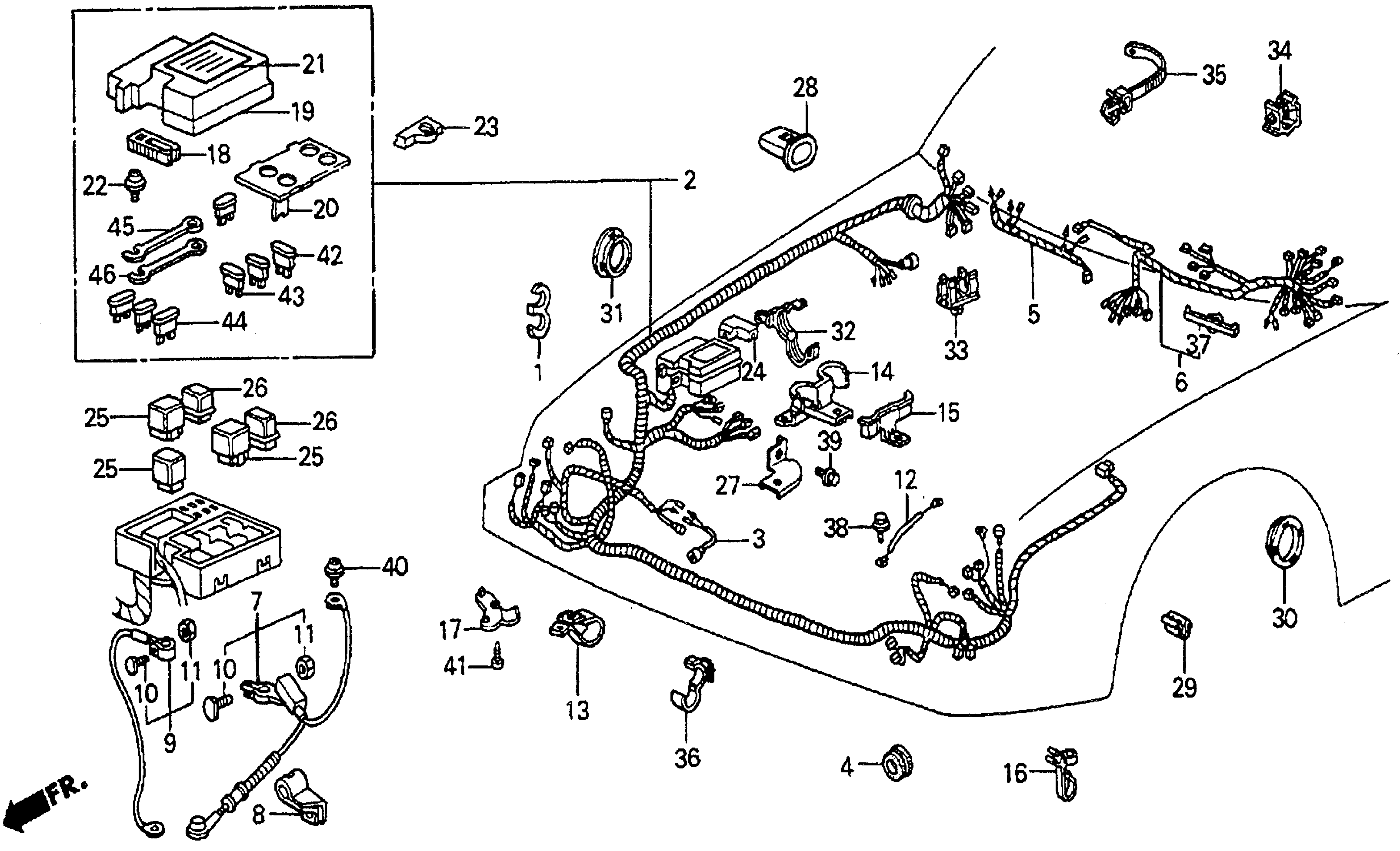 Diagram ENGINE WIRE HARNESS for your Honda