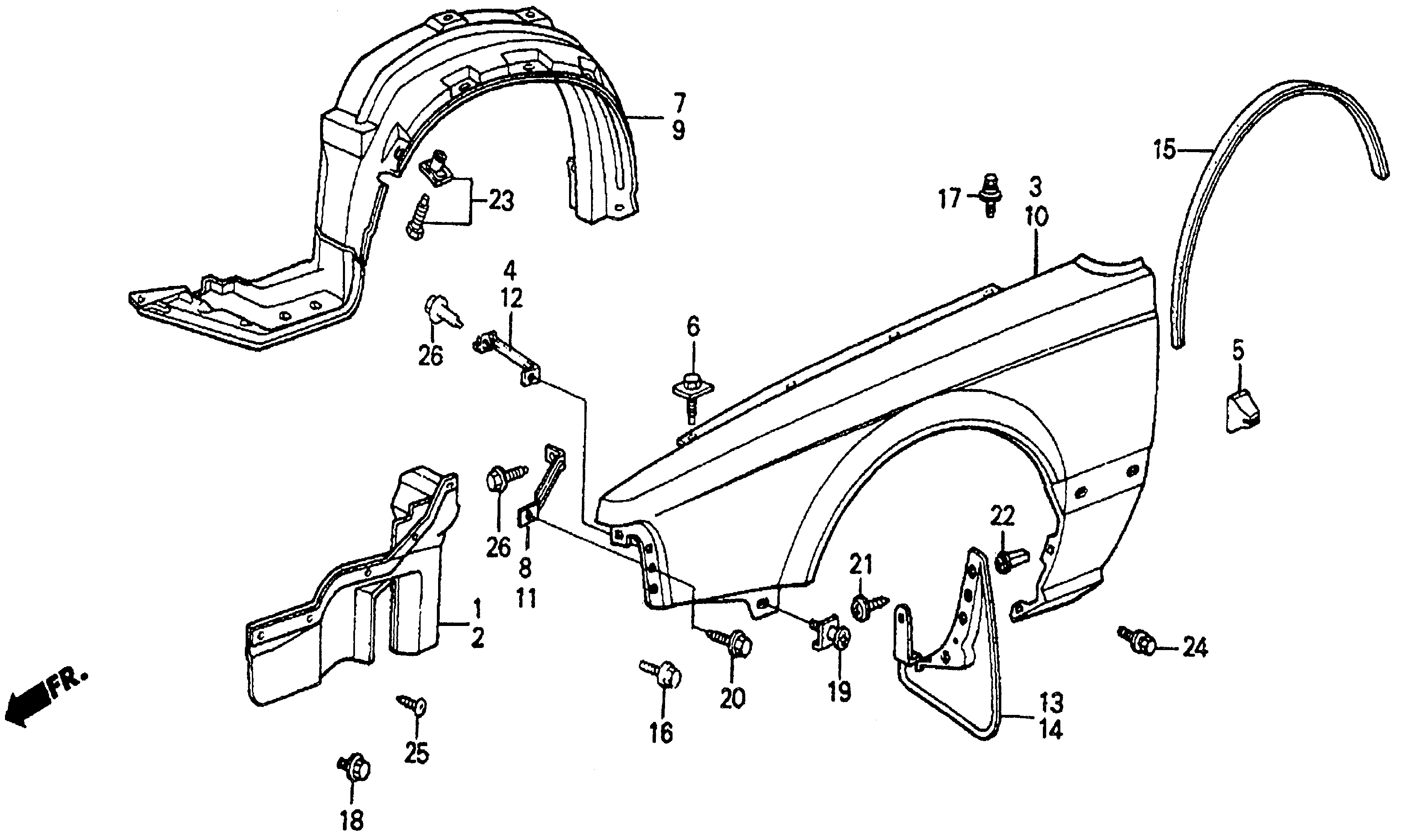 Diagram FRONT FENDER for your Honda Prelude  