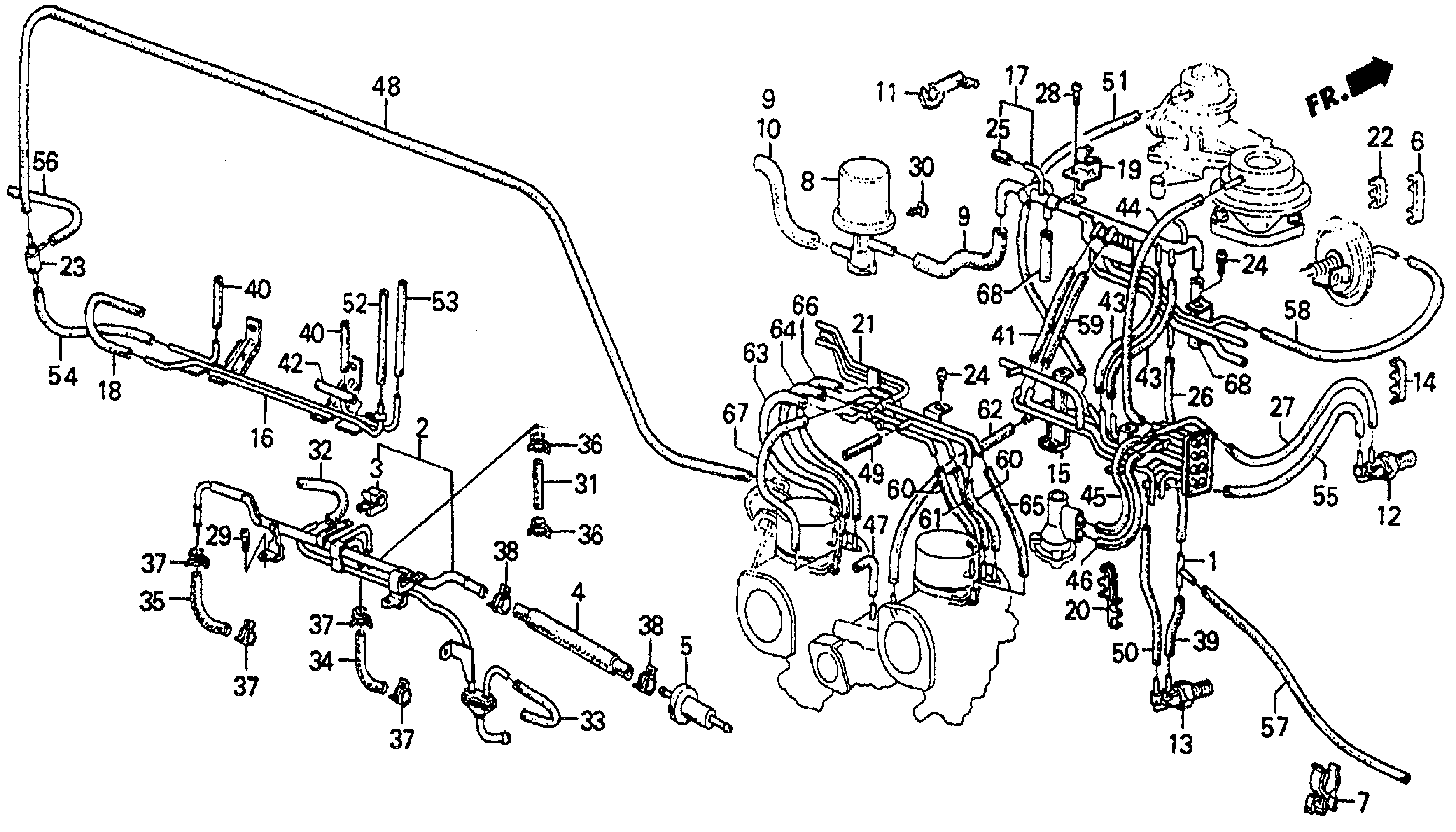 Diagram FUEL LINES (1) for your 1997 Honda Civic   