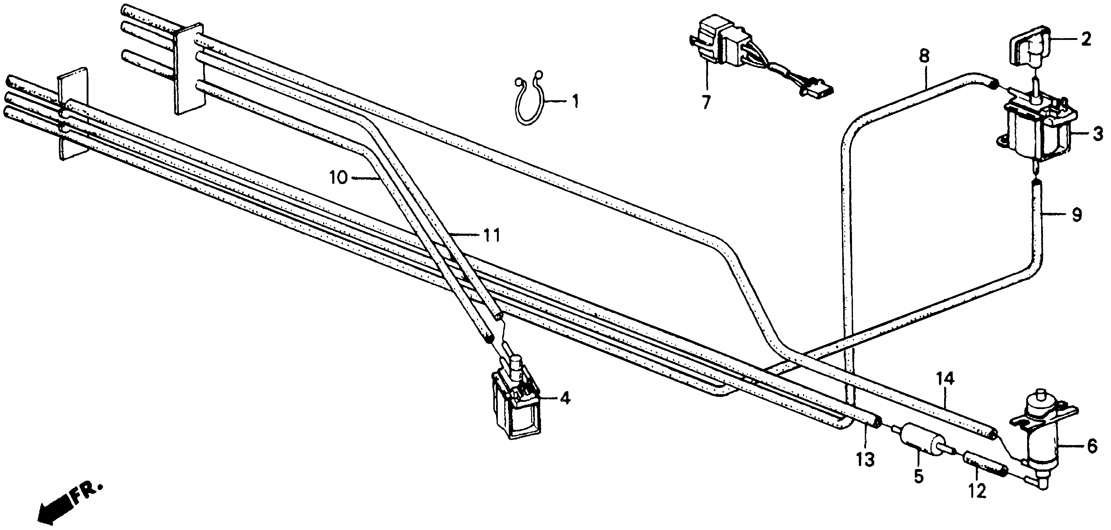 Diagram NO. 2 TUBING ('86-'87) (KH) for your 1989 Honda Accord Coupe 2.0L MT DX 