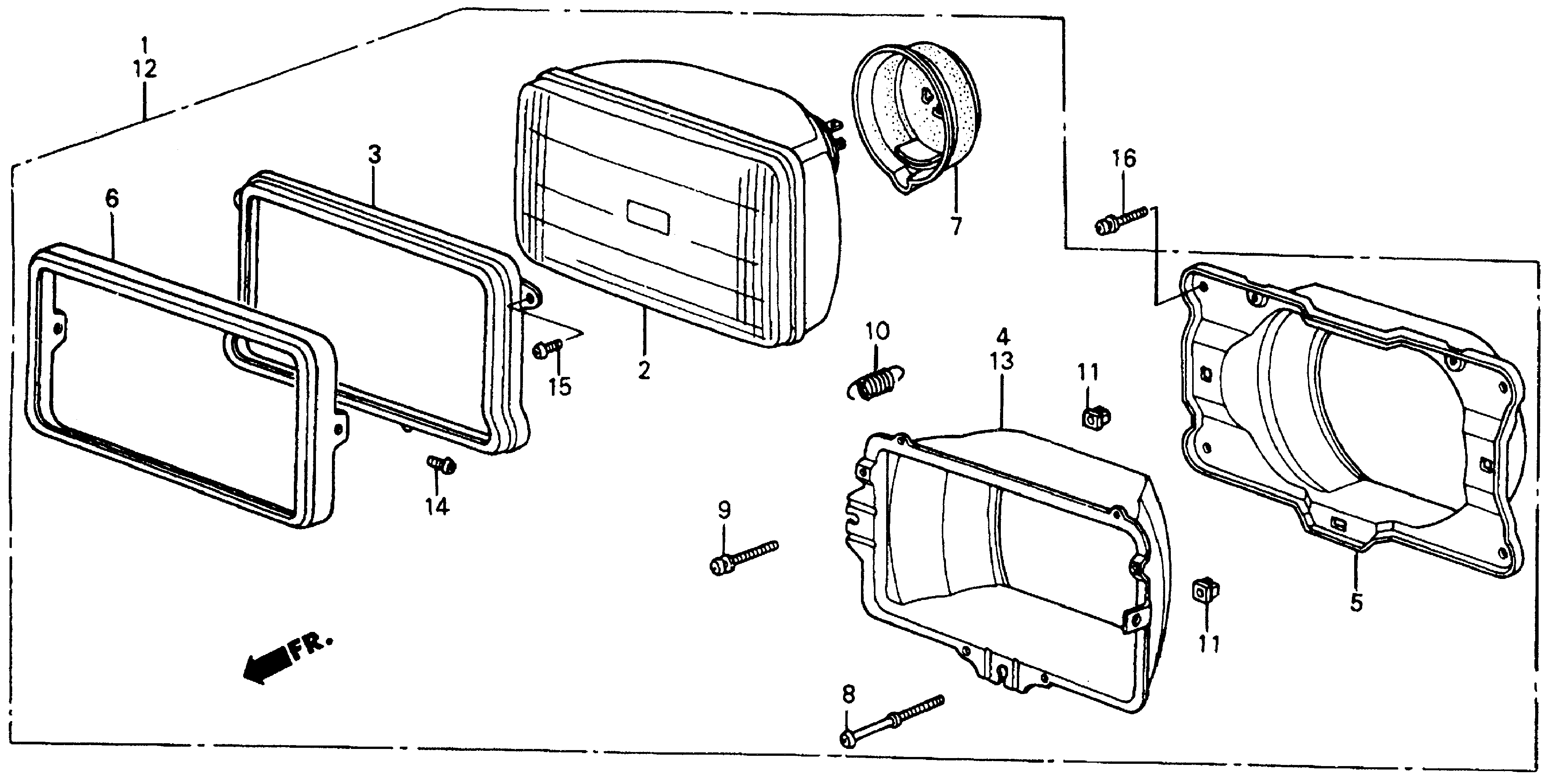 Honda Crx Headlight, Crx (h4666). Electrical - 33110-sb2-663ah 