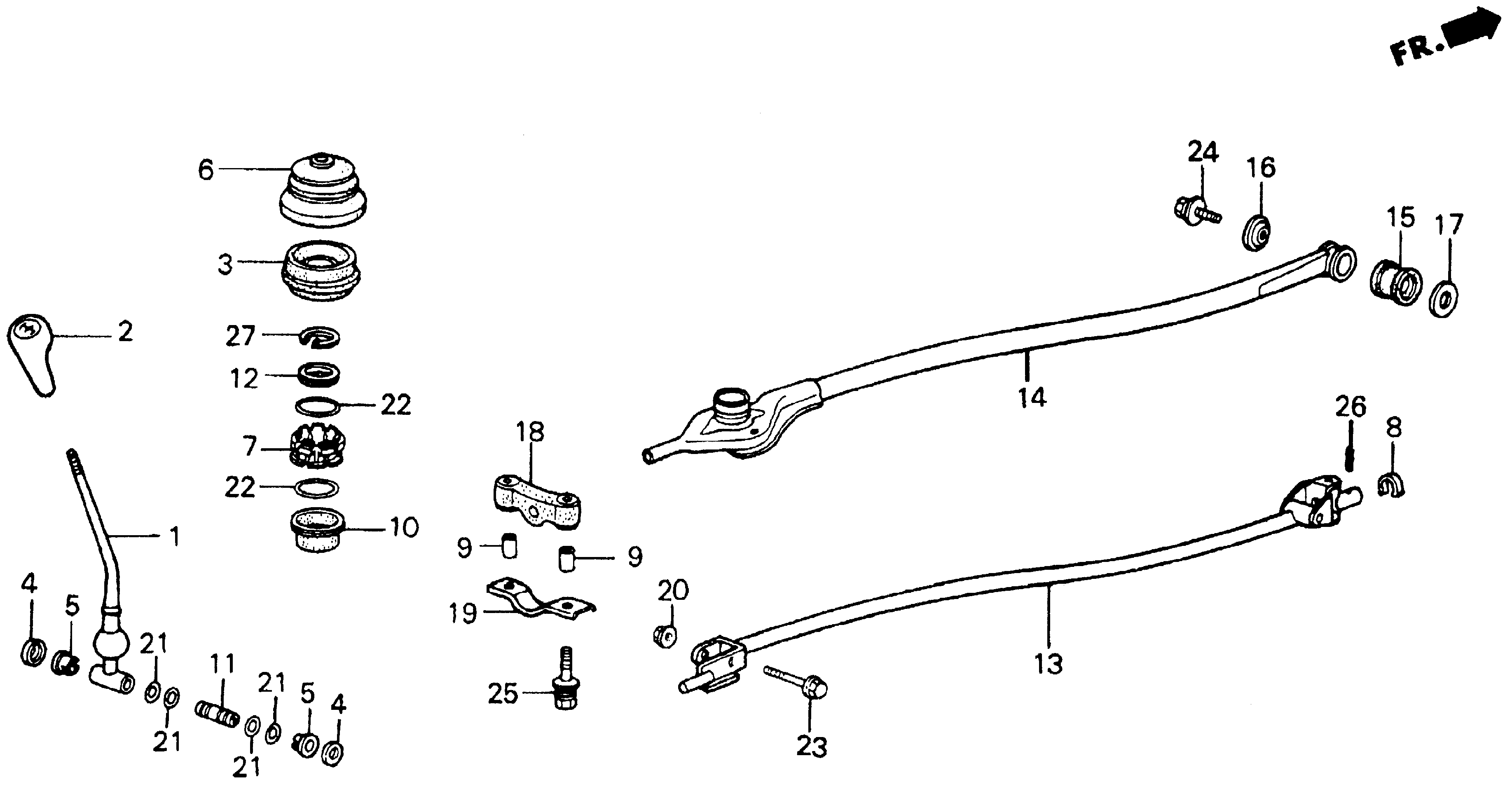 Diagram SHIFT LEVER for your 1992 Honda Accord Coupe 2.2L AT DX 