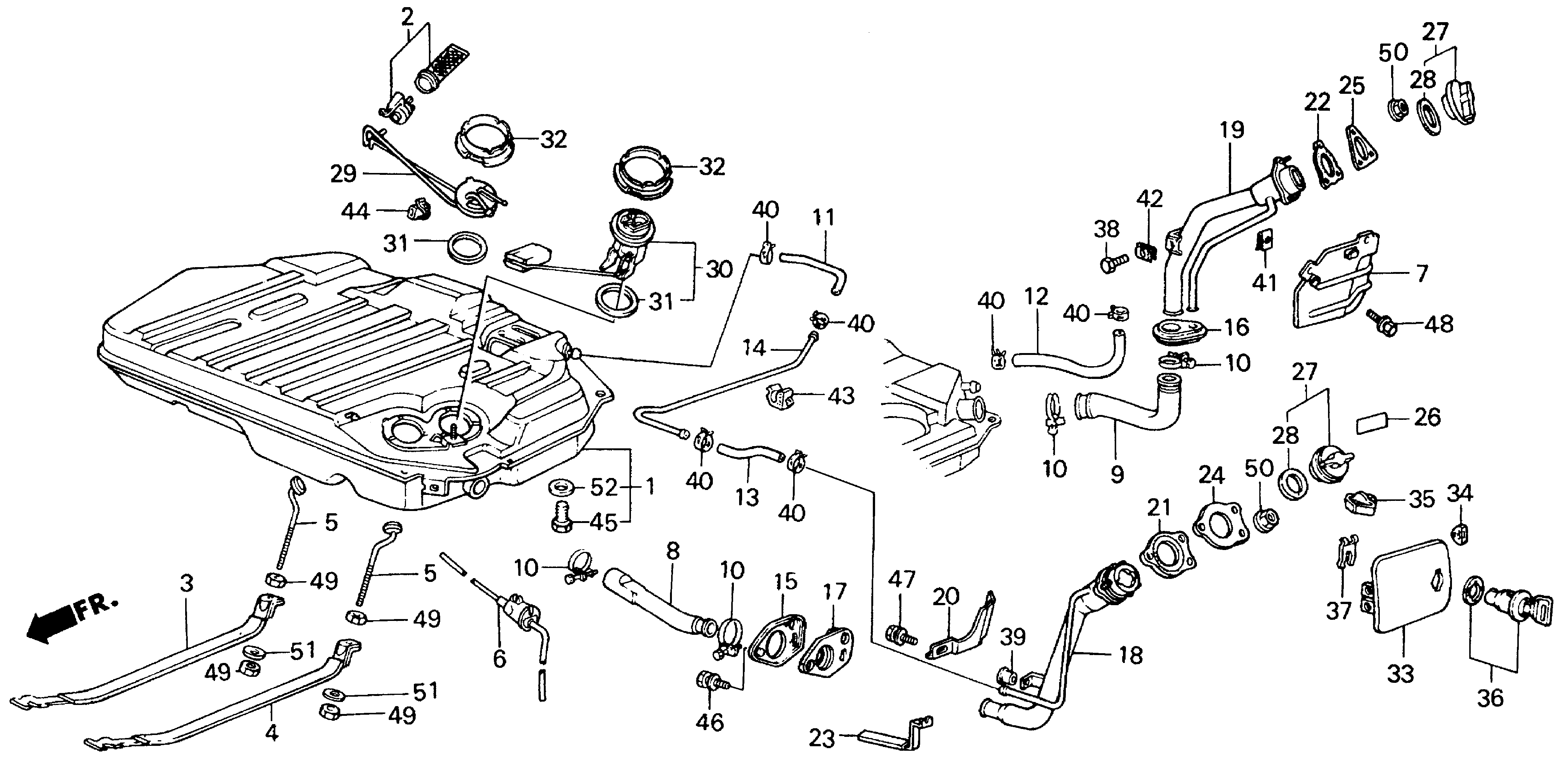 Diagram FUEL TANK for your Honda Civic Hatchback  