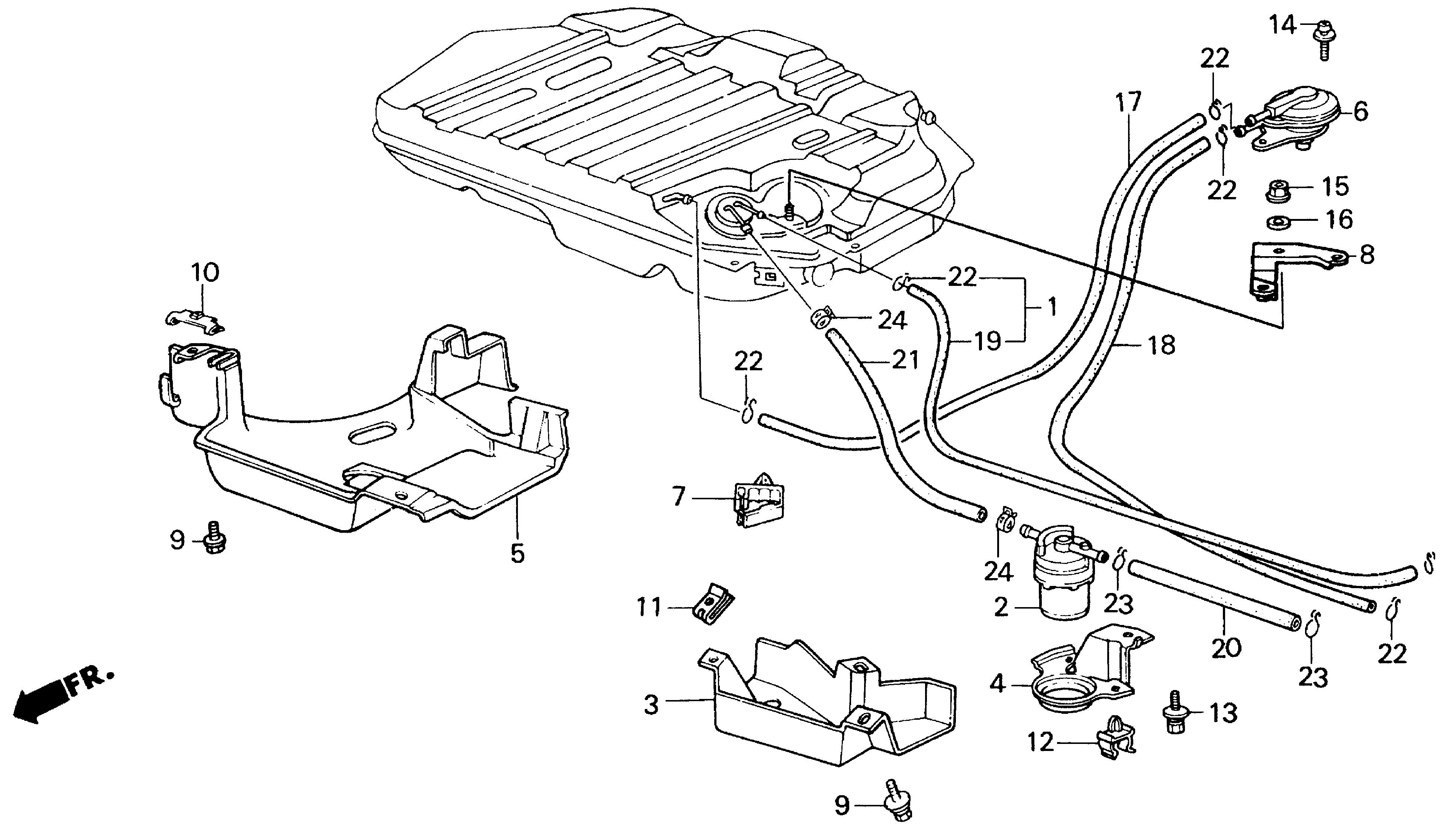 Diagram FUEL STRAINER@FUEL TUBES for your Honda Civic Hatchback  