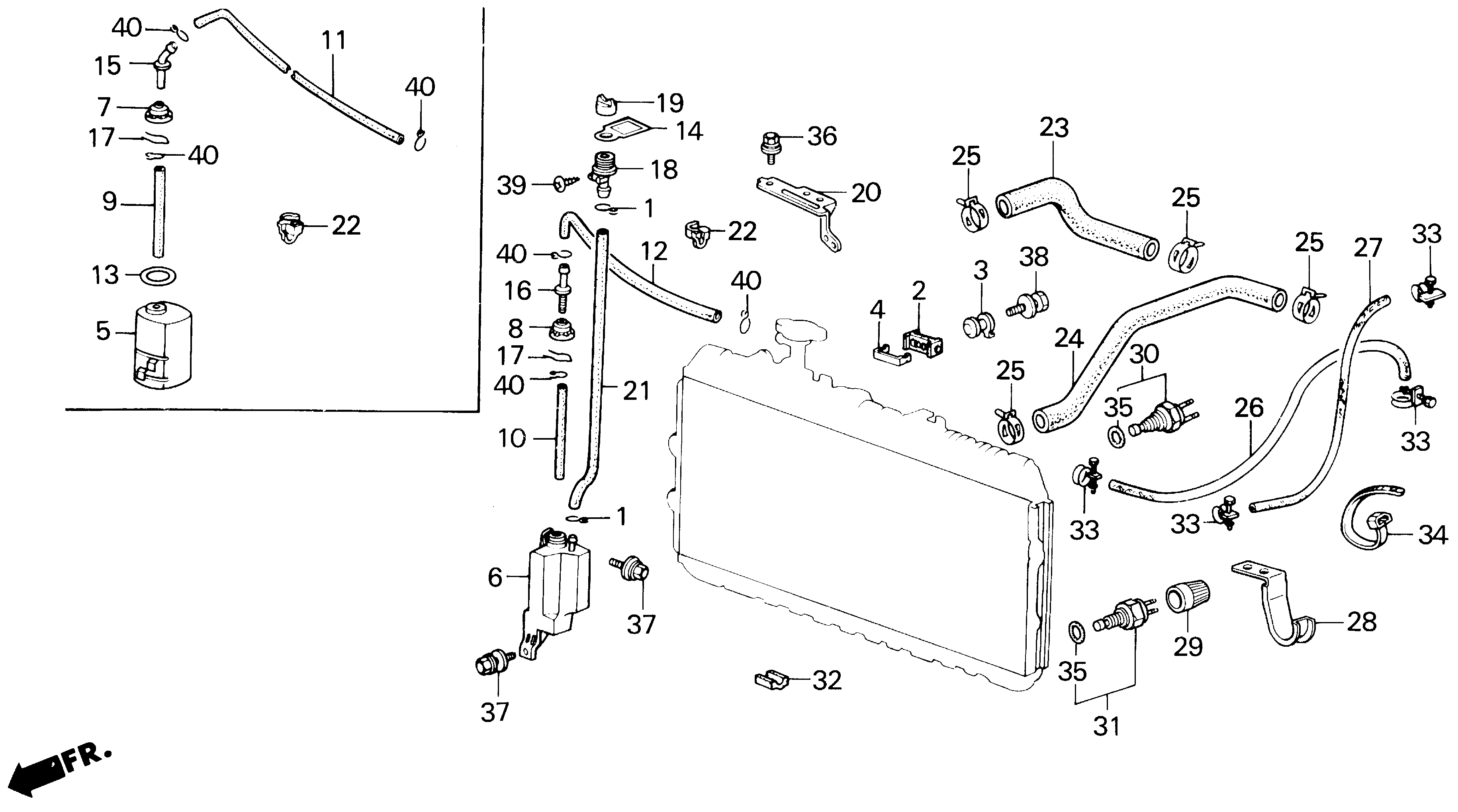 Diagram RADIATOR HOSE for your Honda Civic Hatchback  