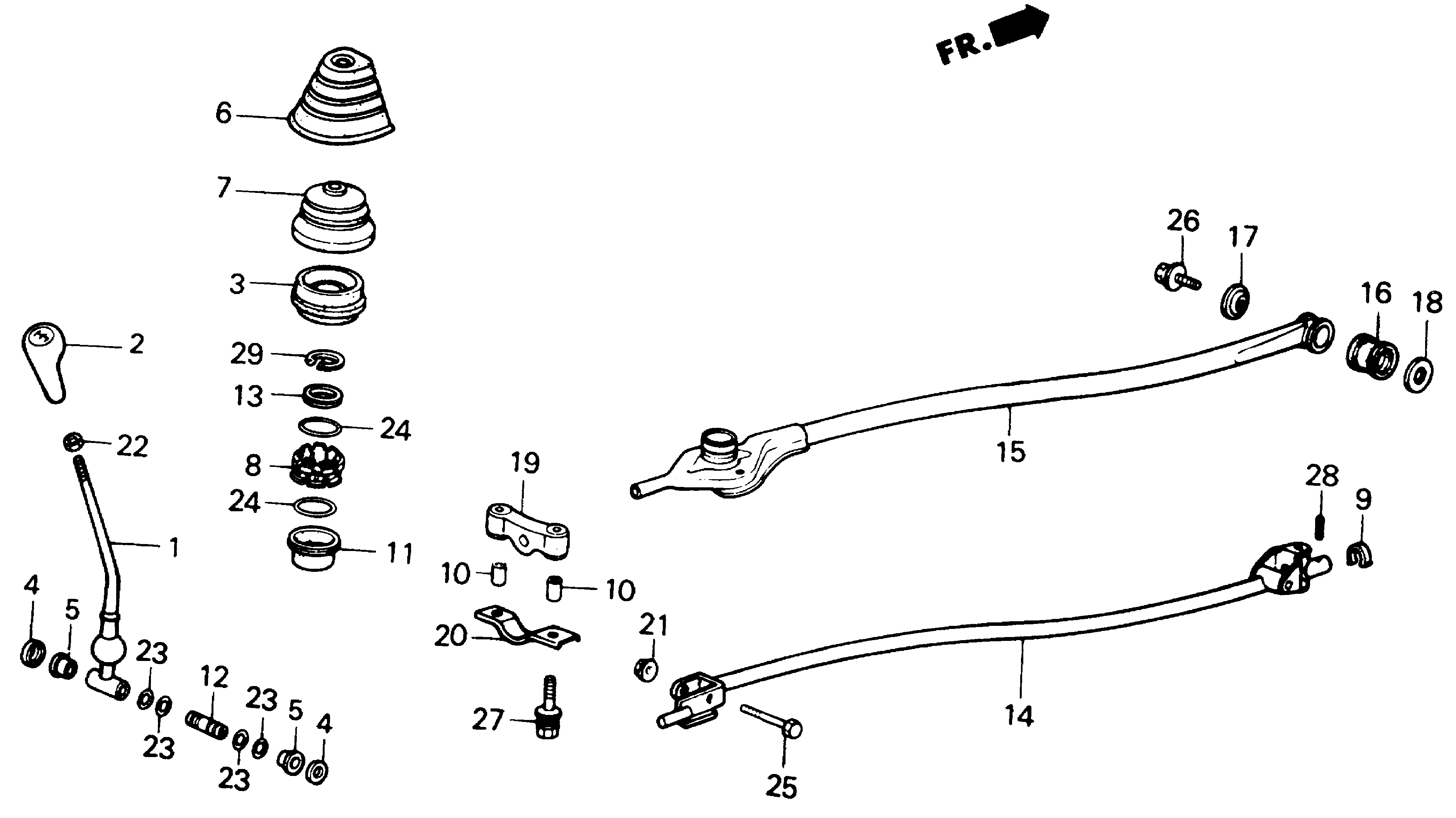 Diagram SHIFT LEVER for your 1992 Honda Accord Coupe 2.2L AT DX 