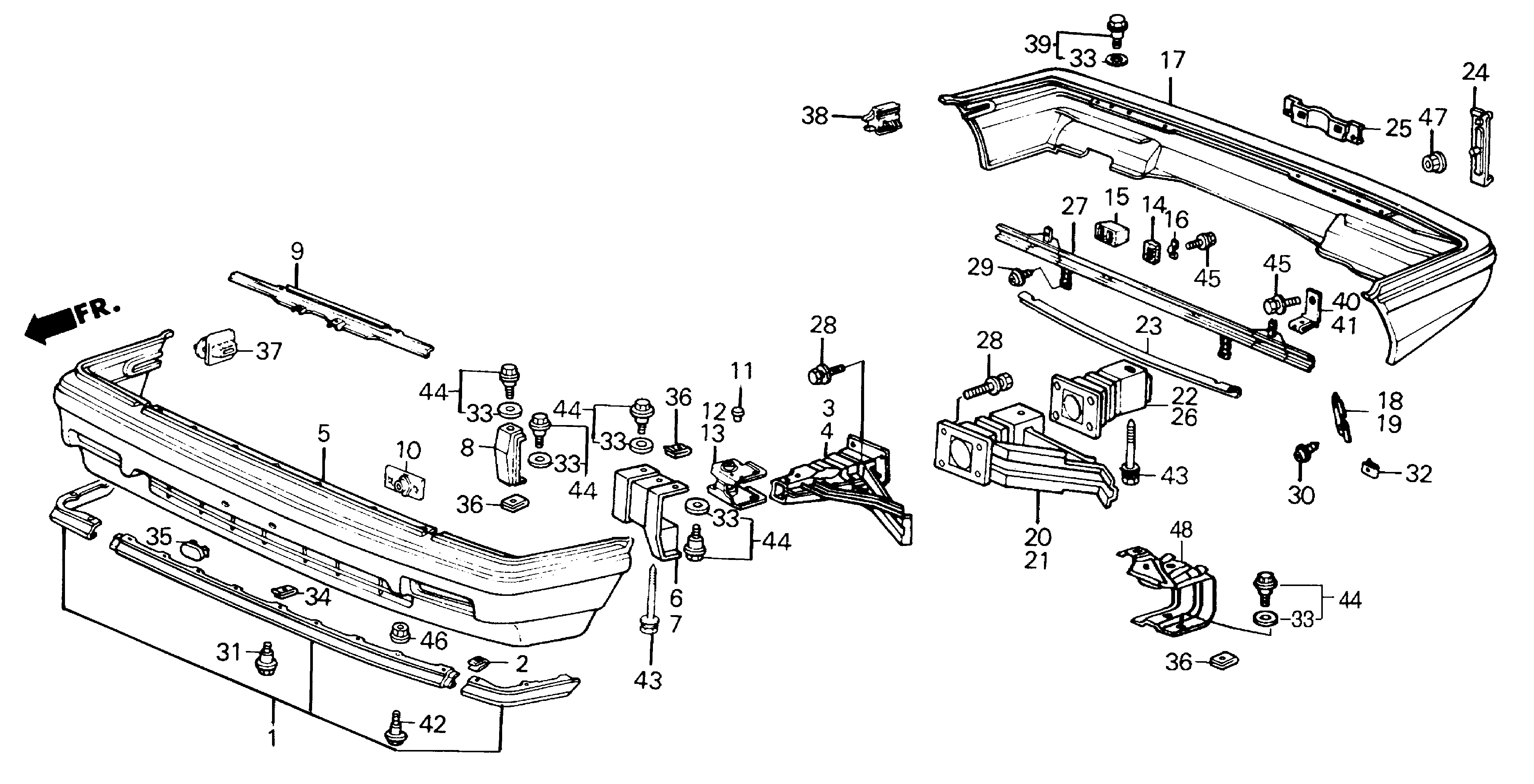 Diagram BUMPER ('84-'85) for your Honda Civic  