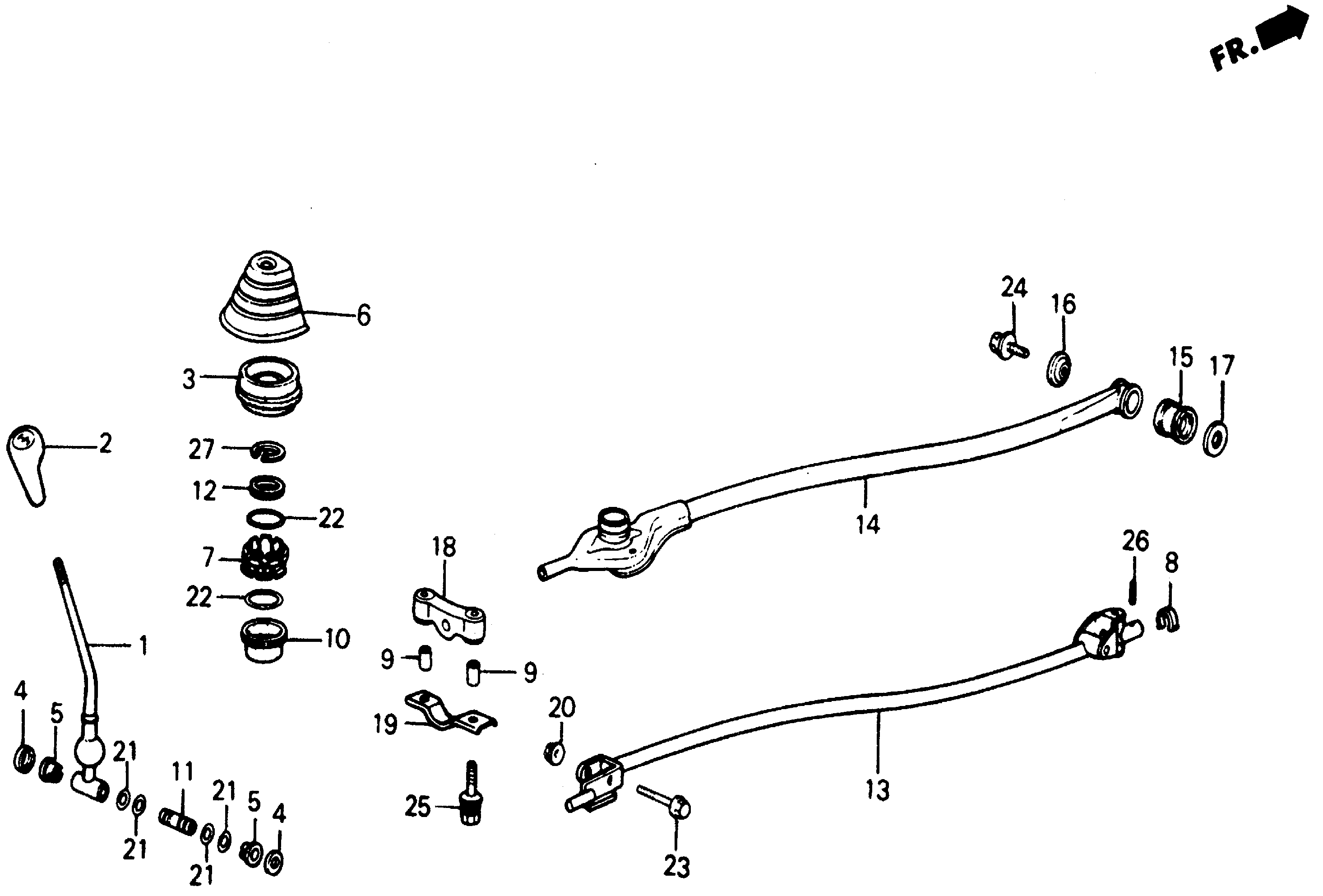 Diagram SHIFT LEVER for your 1992 Honda Accord Coupe 2.2L AT DX 