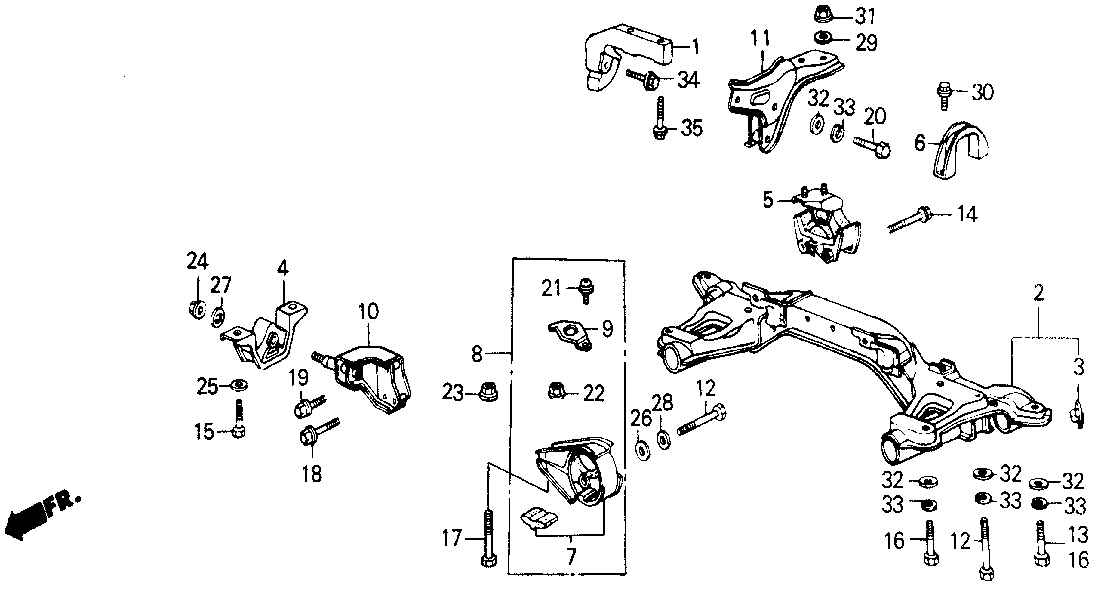 Diagram ENGINE MOUNT for your Honda