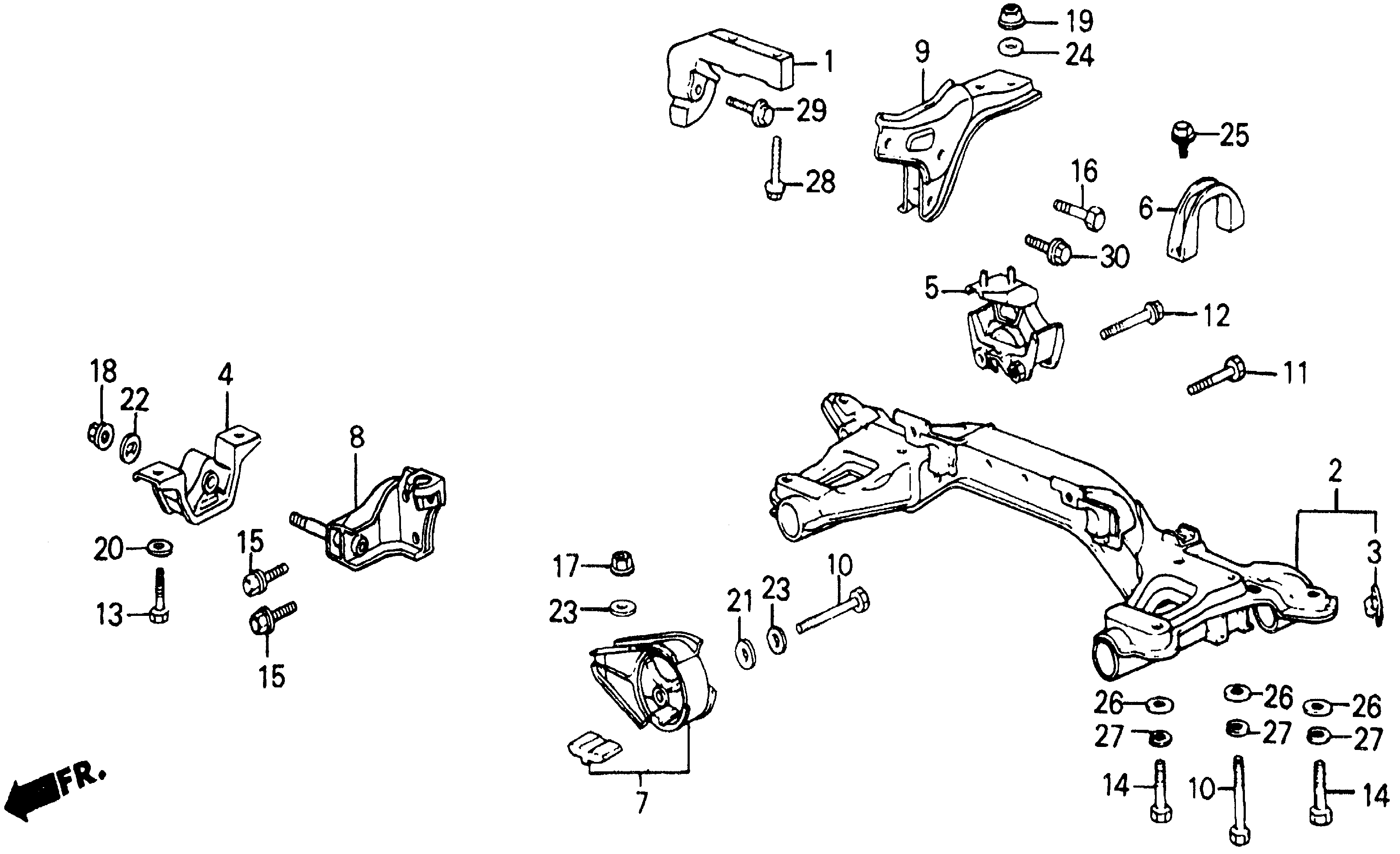 Diagram ENGINE MOUNT for your Honda