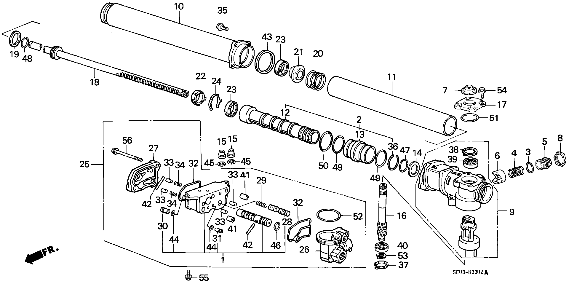 Diagram P.S. GEAR BOX COMPONENTS for your Honda Accord  