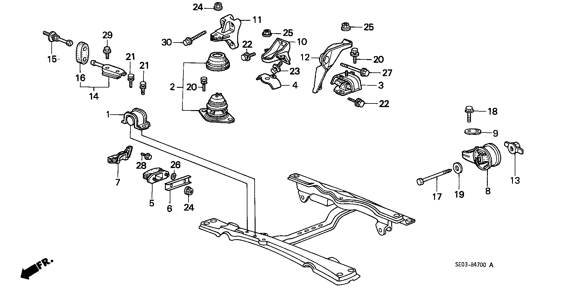 Diagram ENGINE MOUNT for your Honda Accord  