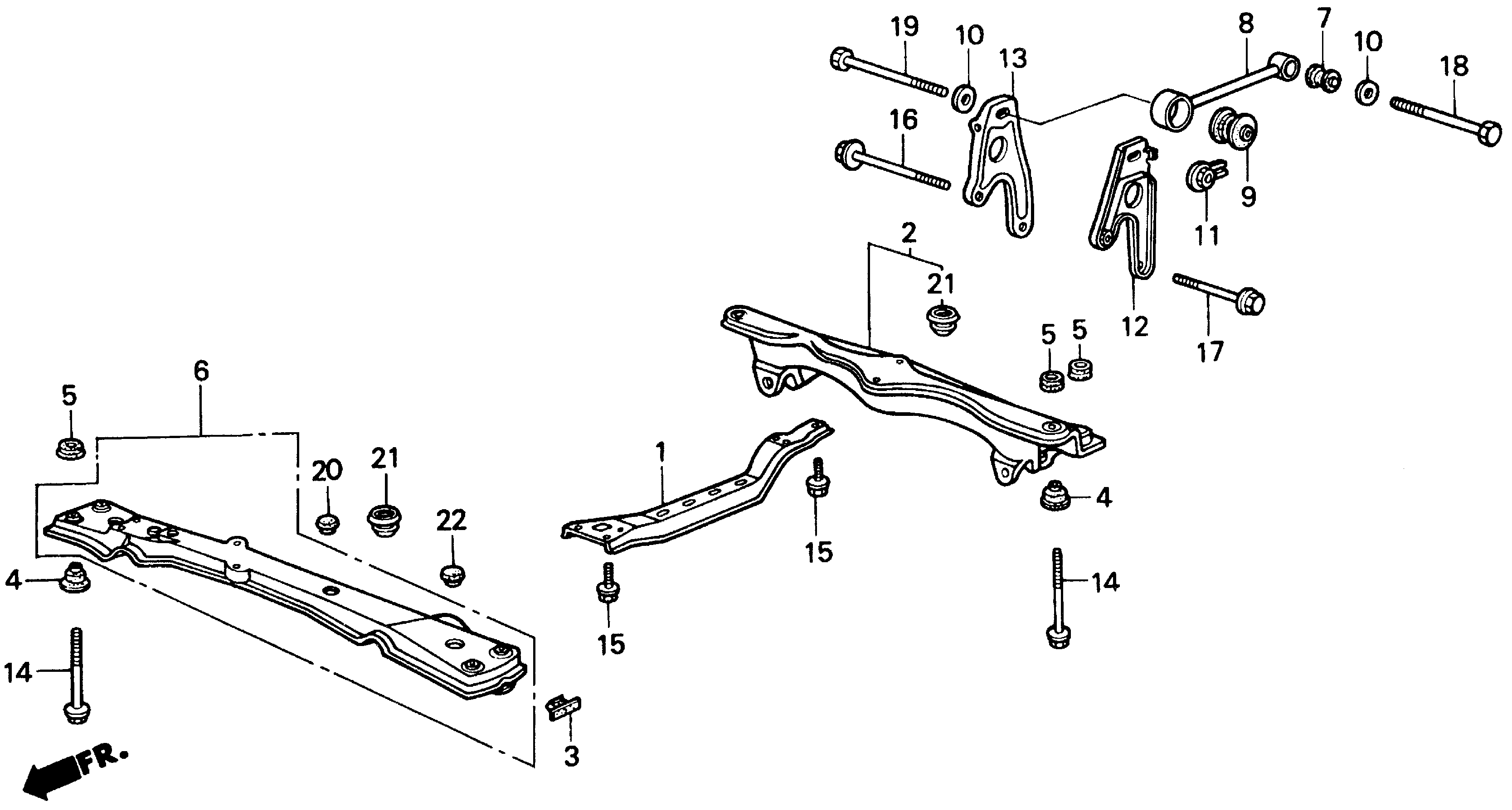 Diagram TORQUE ROD@FRONT BEAM for your 2000 Honda S2000   