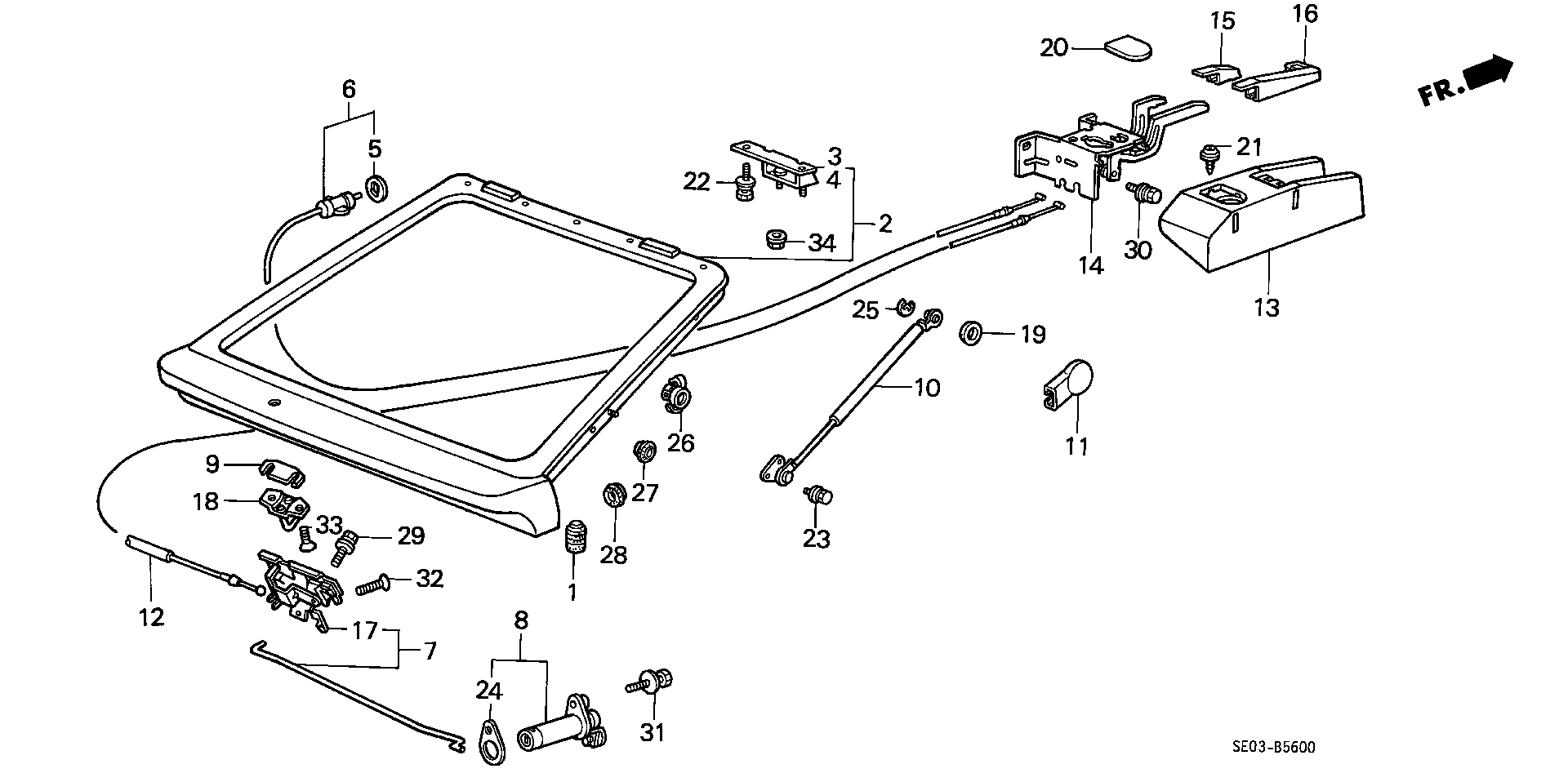 Diagram TAILGATE (3D) for your Honda