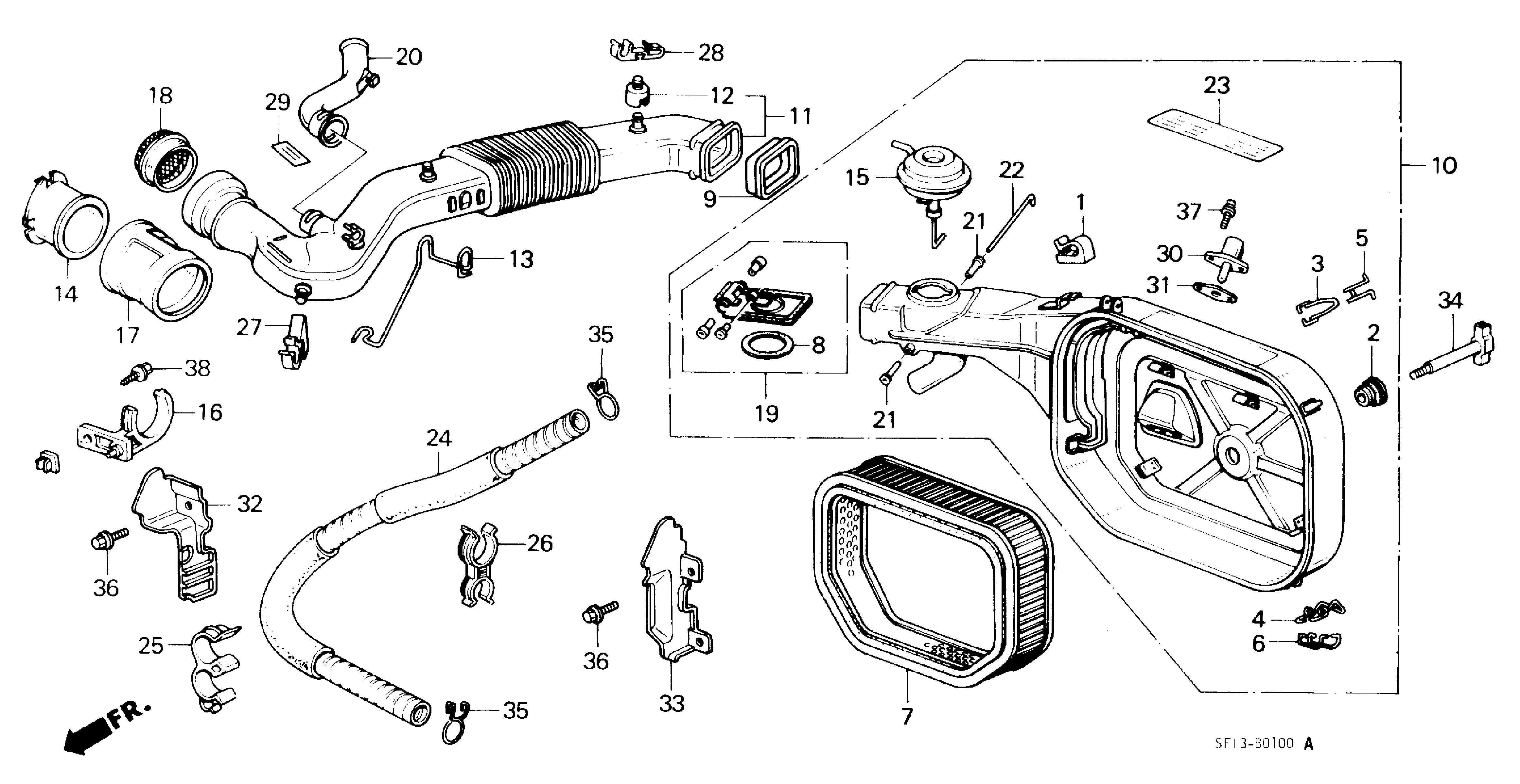 Diagram AIR CLEANER (S) for your Honda Prelude  