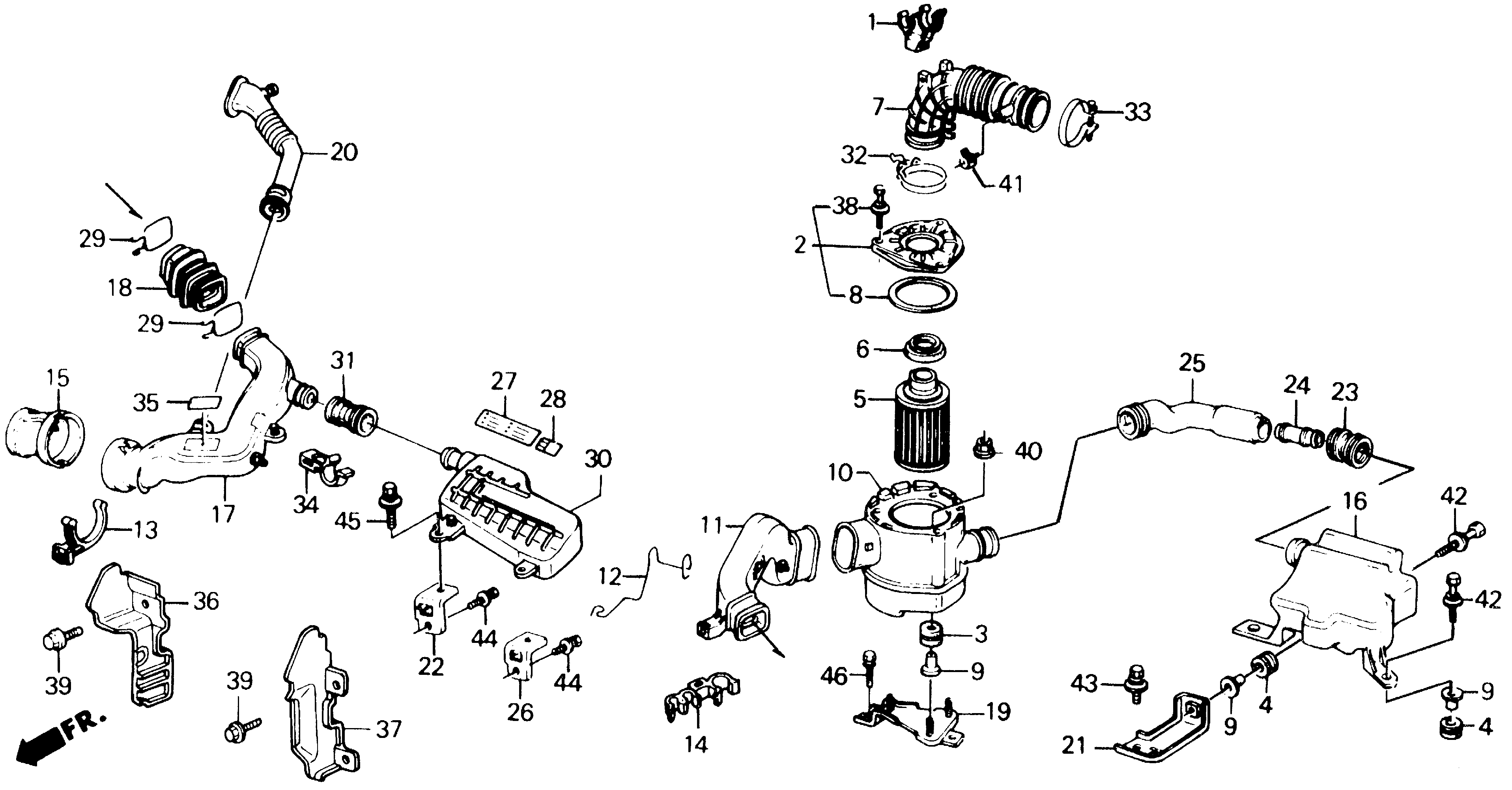 Diagram AIR CLEANER (SI) ('90-'91) for your 2000 Honda Prelude   