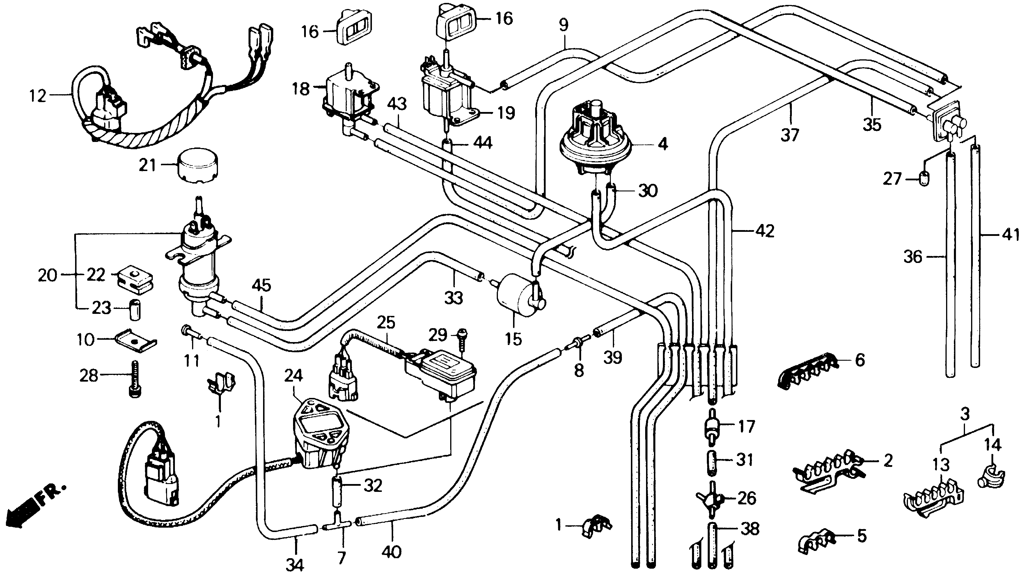 Diagram CONTROL BOX TUBING (SI) for your 1997 Honda Civic   