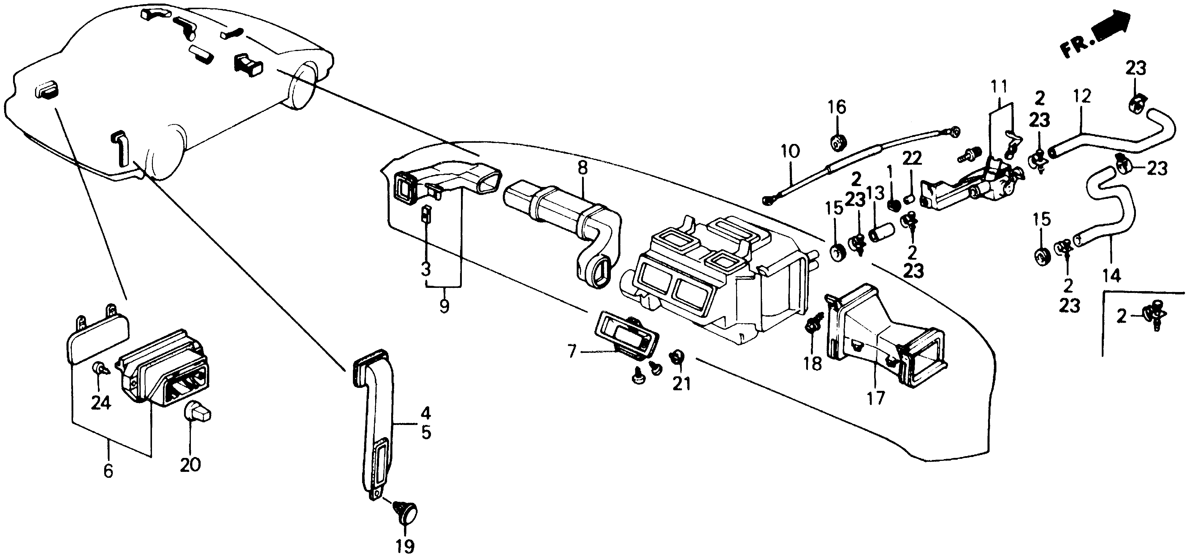 Diagram WATER VALVE@HOSE@DUCT for your 1995 Honda Civic Hatchback   