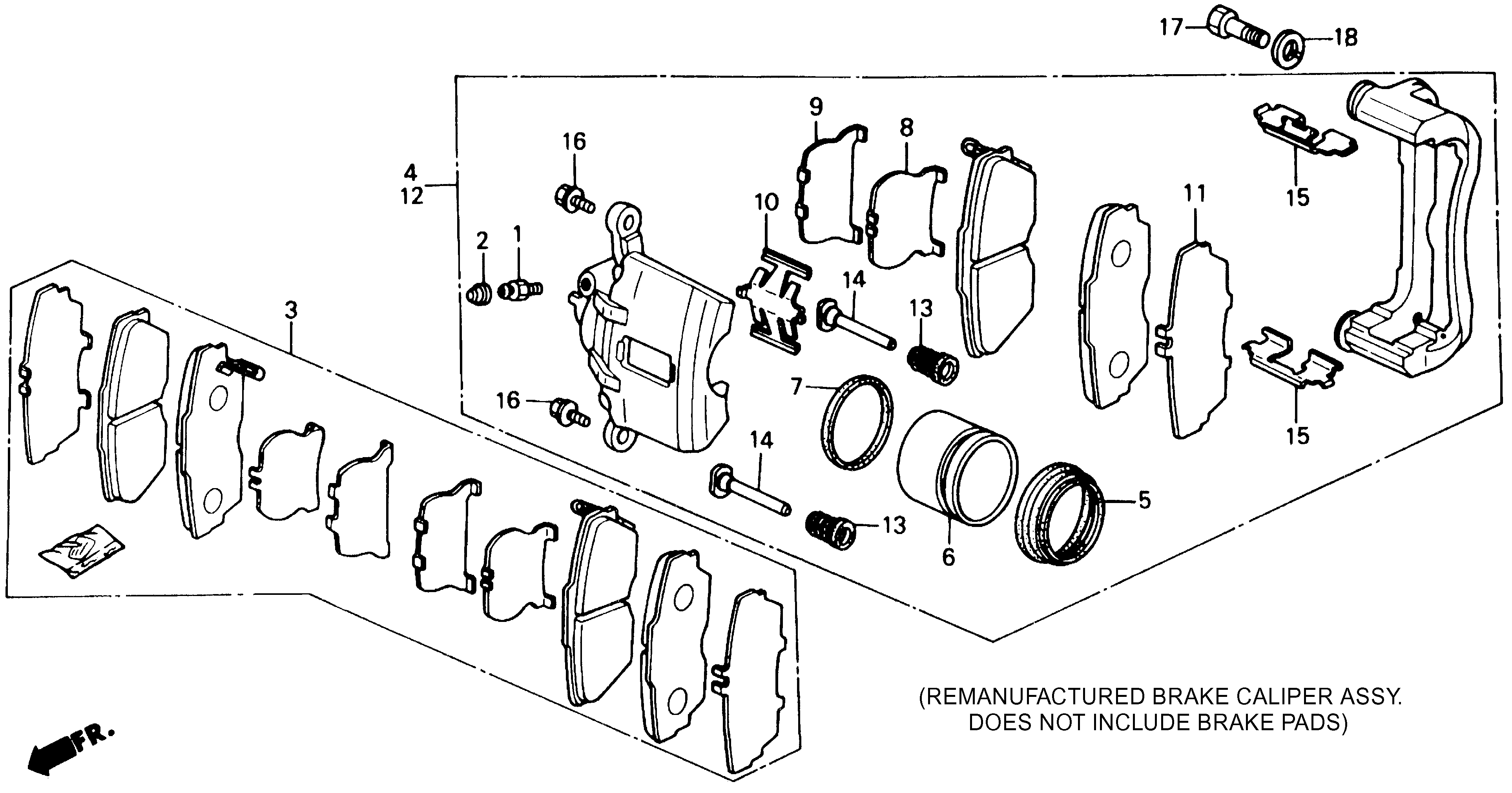 Diagram FRONT BRAKE CALIPER (SI) for your Honda