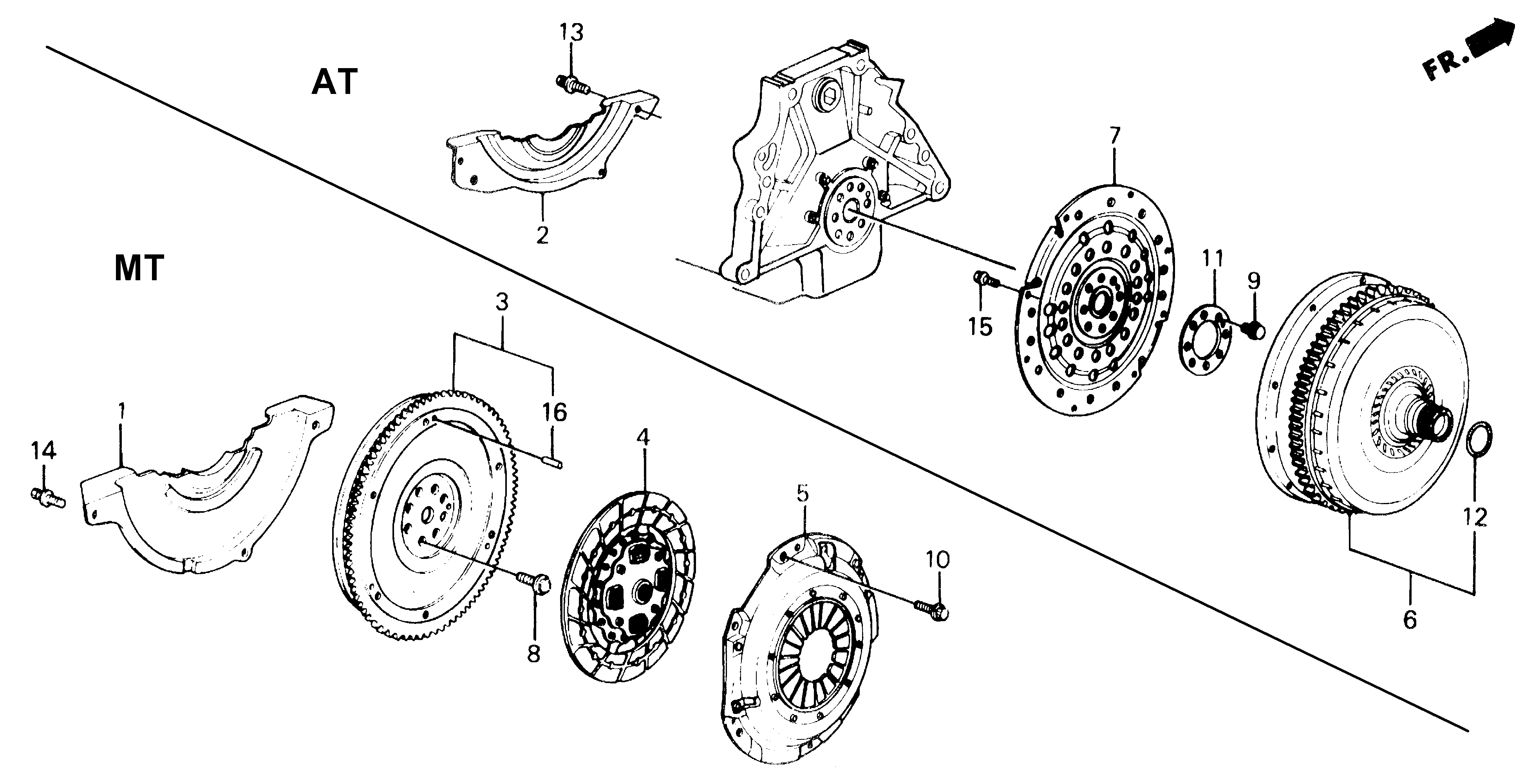 Diagram CLUTCH@TORQUE CONVERTER for your Honda