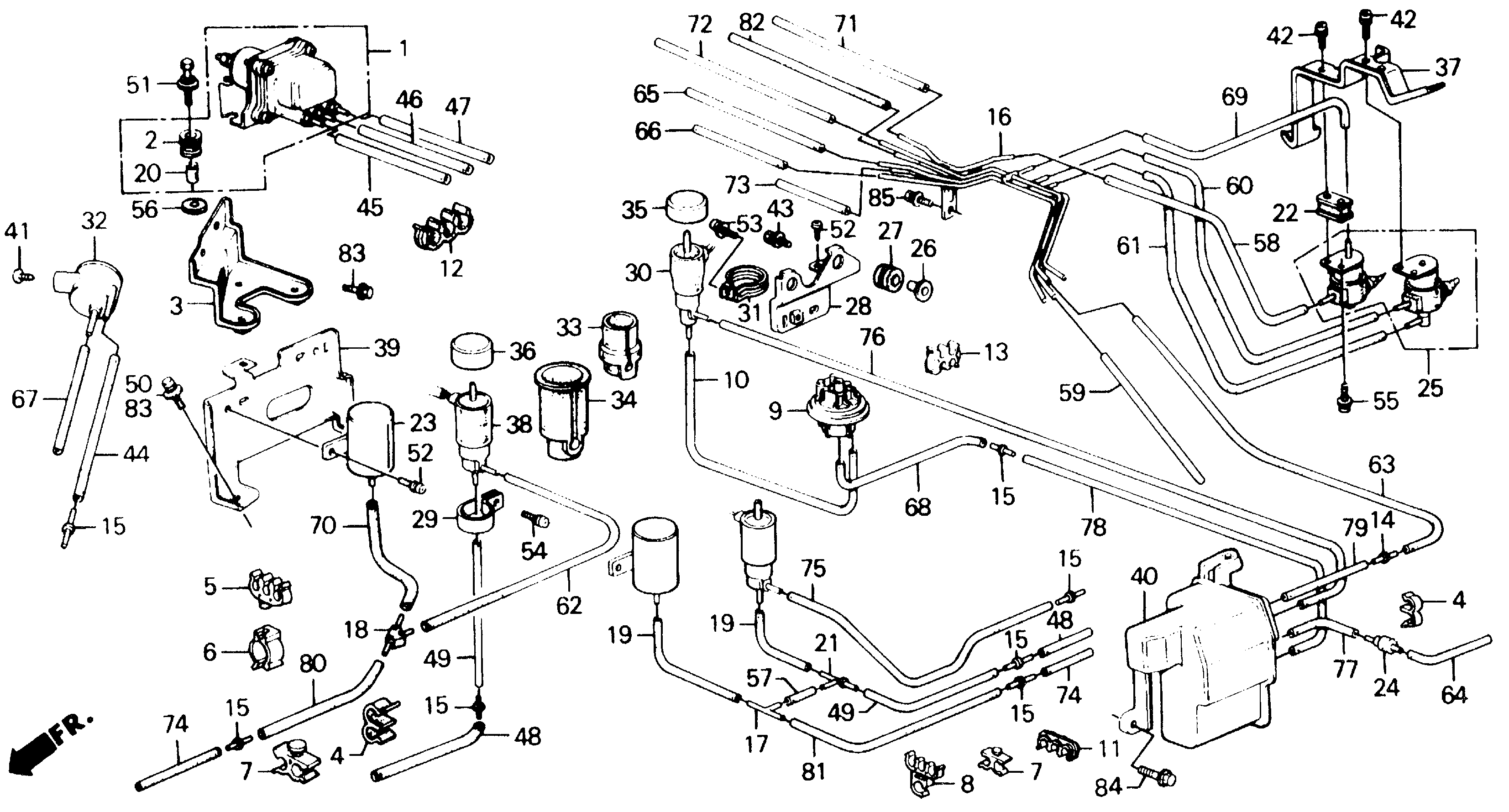 Diagram CURGE TANK TUBING for your 1989 Honda Accord Coupe 2.0L MT DX 