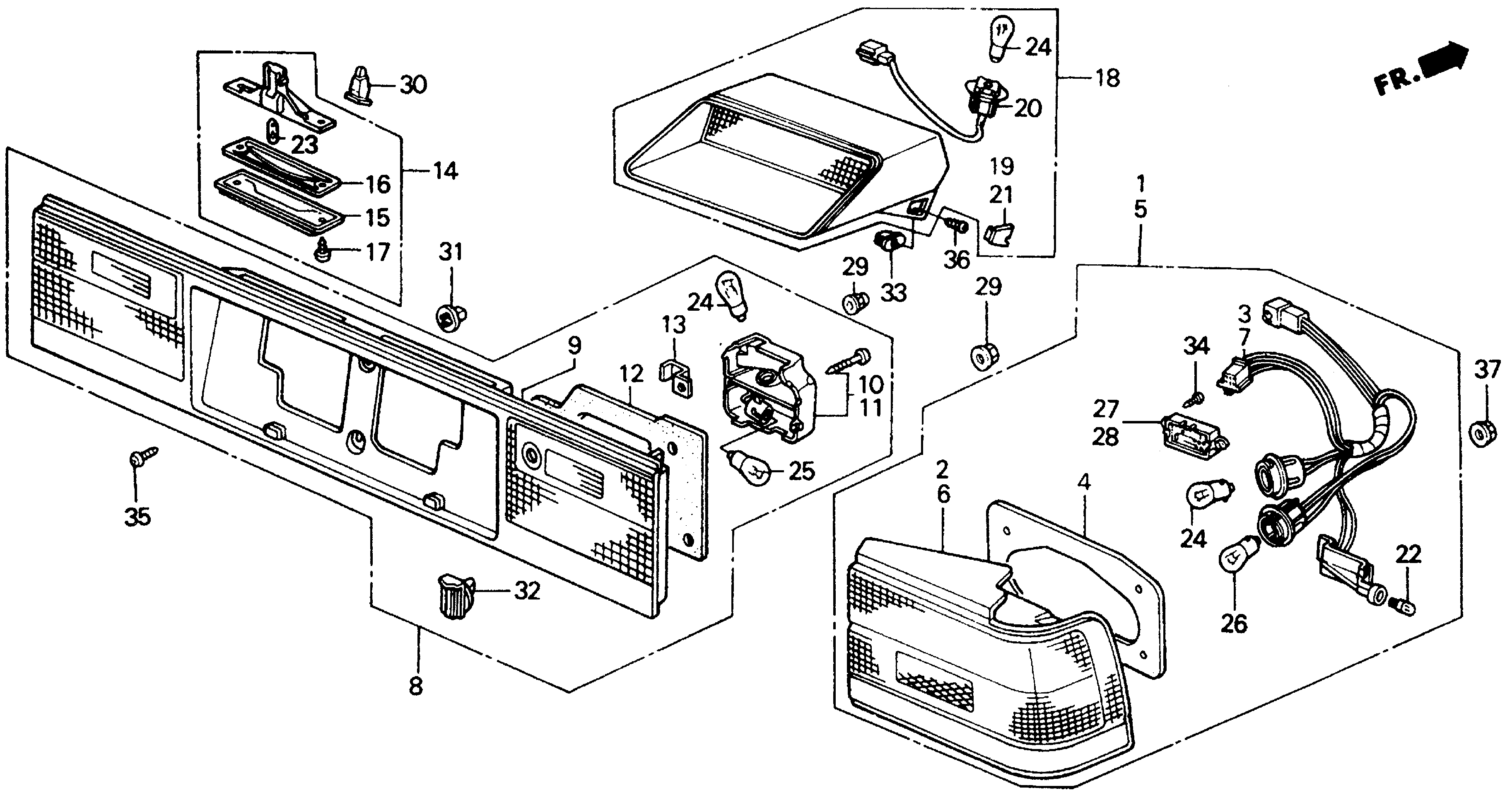 Diagram TAILLIGHT@LICENSE LIGHT for your Honda Accord Coupe  