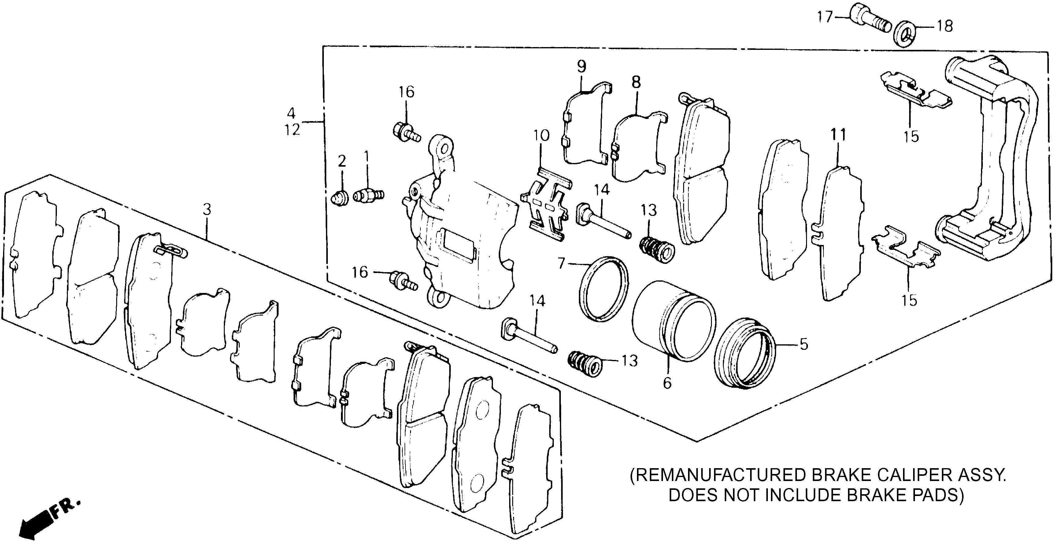 Diagram FRONT BRAKE CALIPER (LXI,  SEI) for your Honda