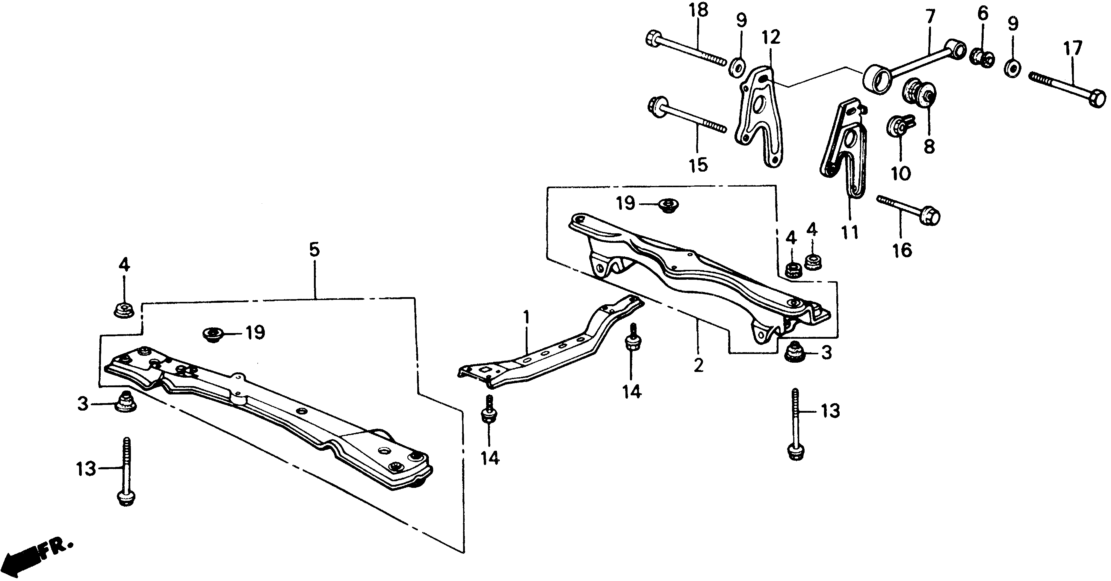 Diagram TORQUE ROD@FRONT BEAM for your 1998 Honda Civic Coupe   