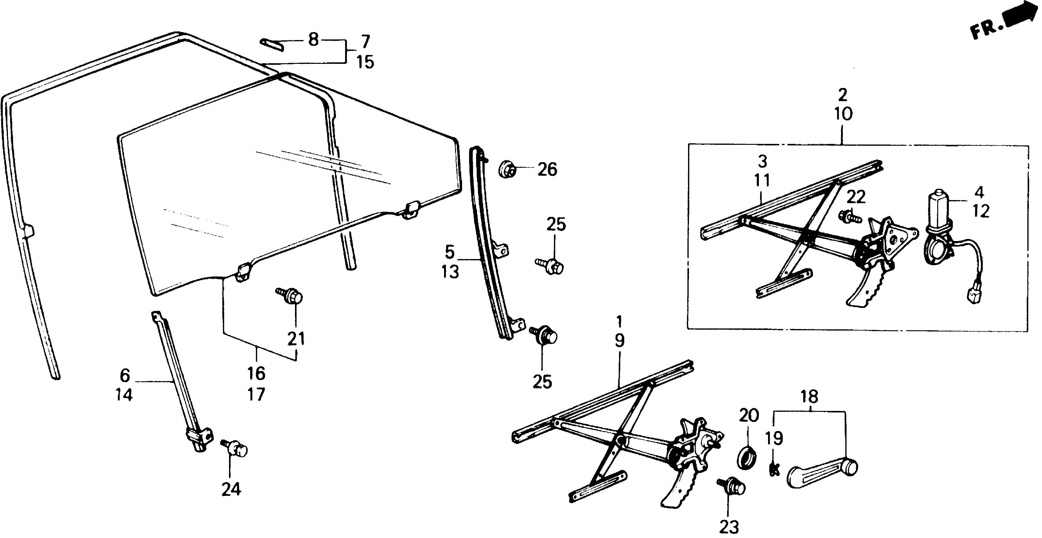 Diagram DOOR WINDOW for your Honda