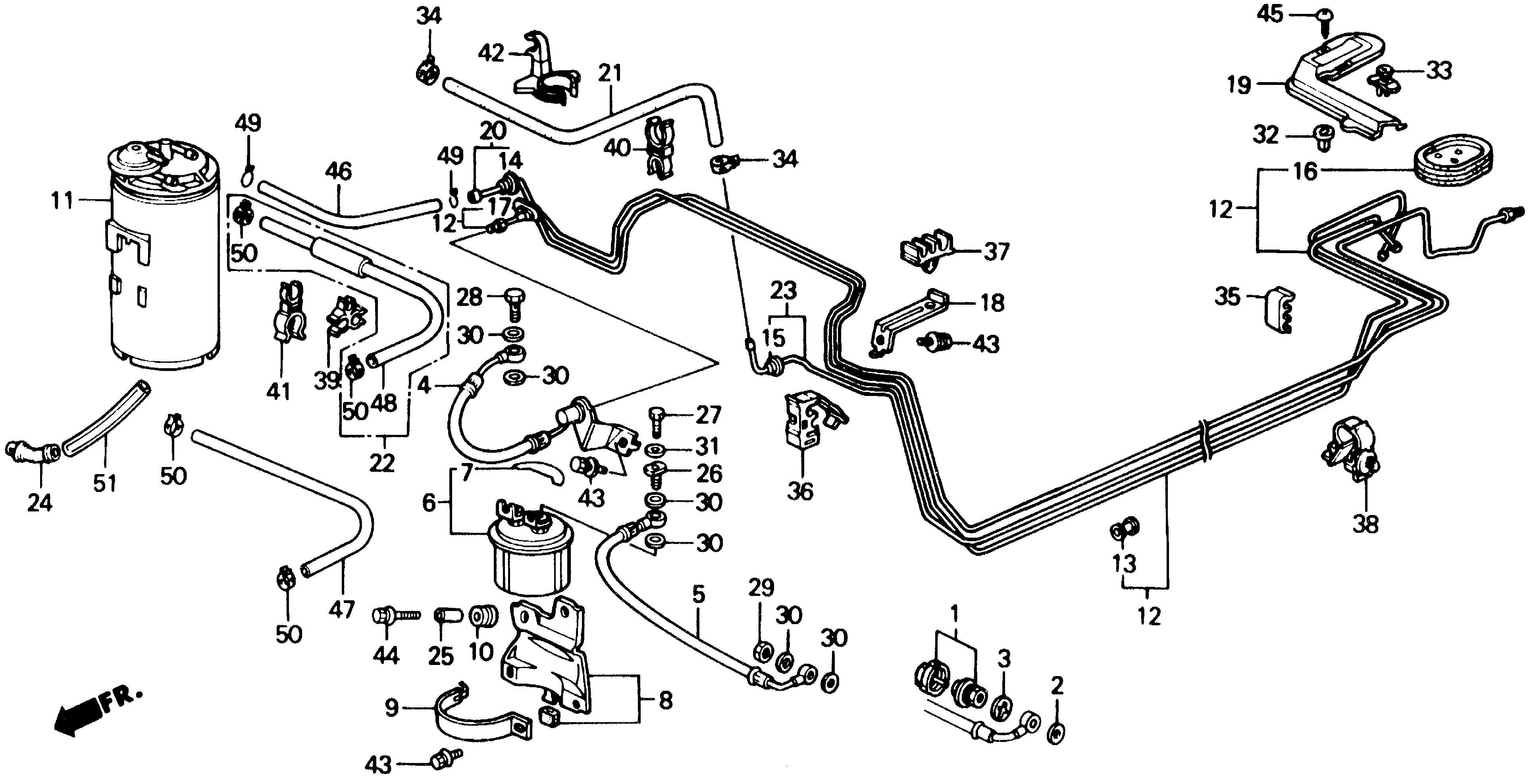 Diagram FUEL PIPE for your 1995 Honda Civic Hatchback   