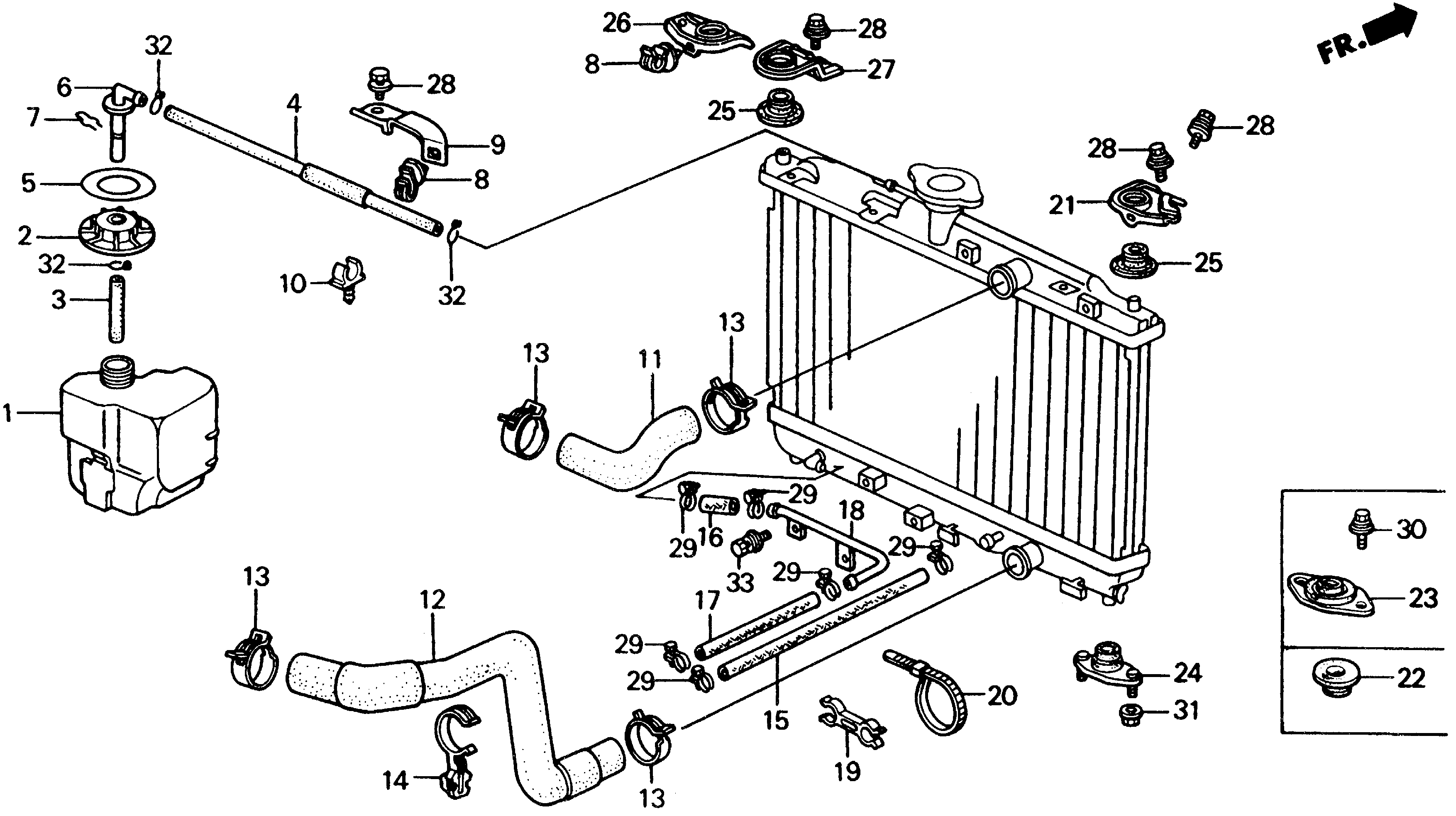 Diagram RADIATOR HOSE for your 1990 Honda Accord Coupe 2.2L AT LX 