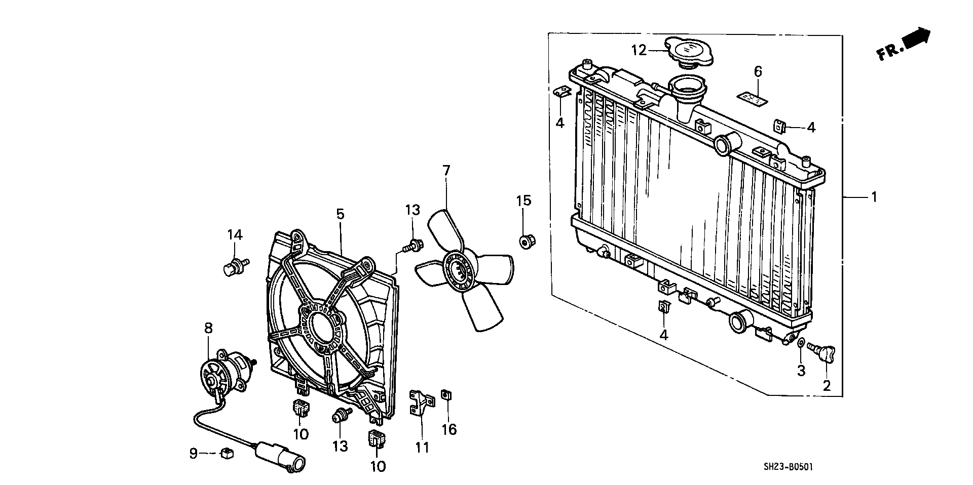 Full size assembly image of RADIATOR (DENSO) (1/1)
