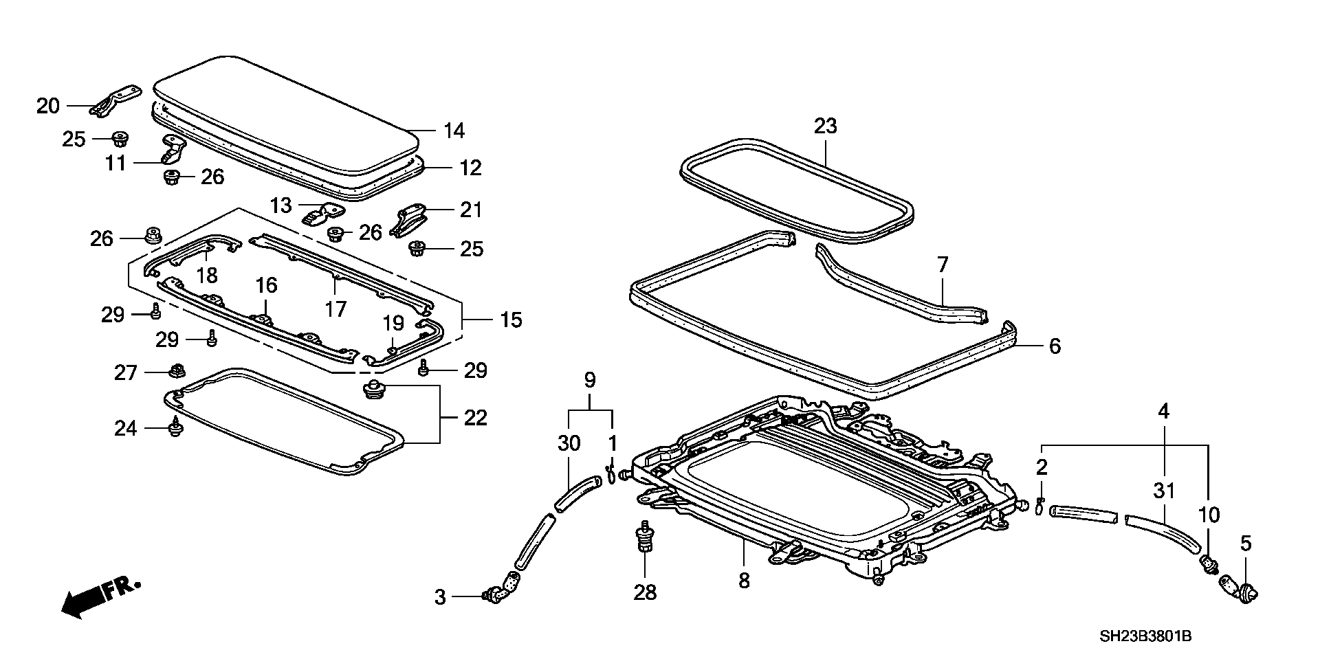 Diagram SLIDING ROOF (1) for your 2015 Honda Accord Coupe   