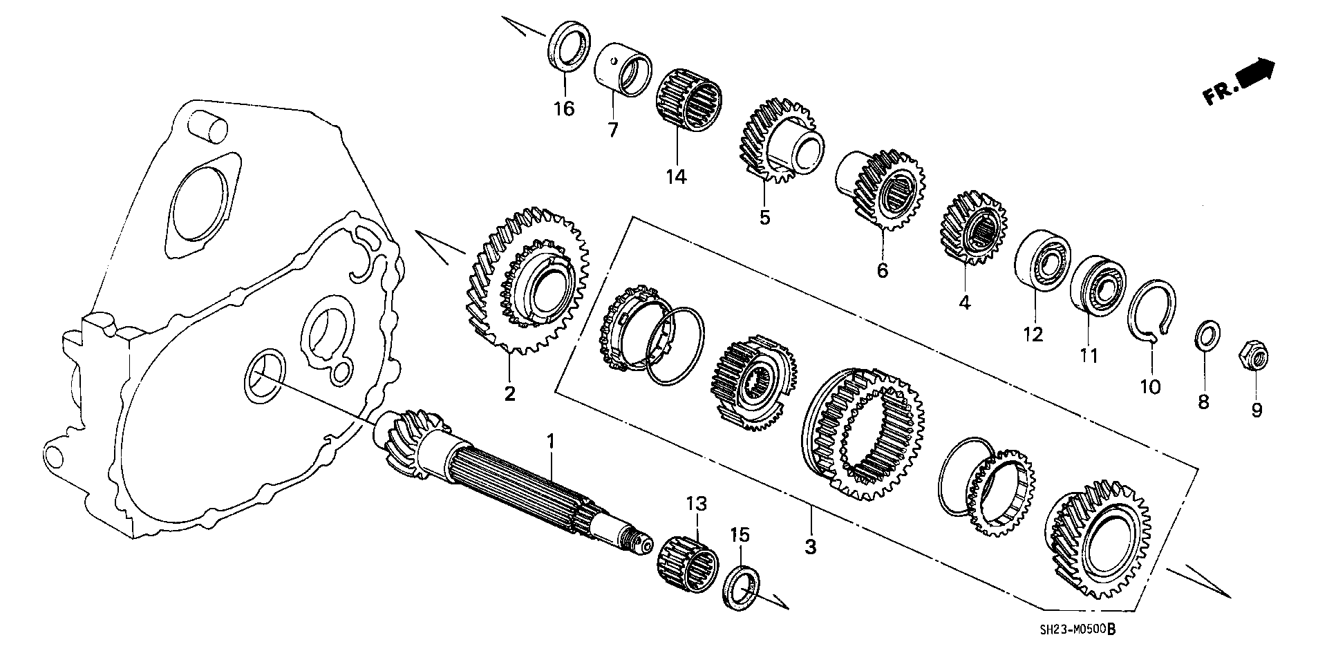 Diagram COUNTERSHAFT for your 2005 Honda Accord   