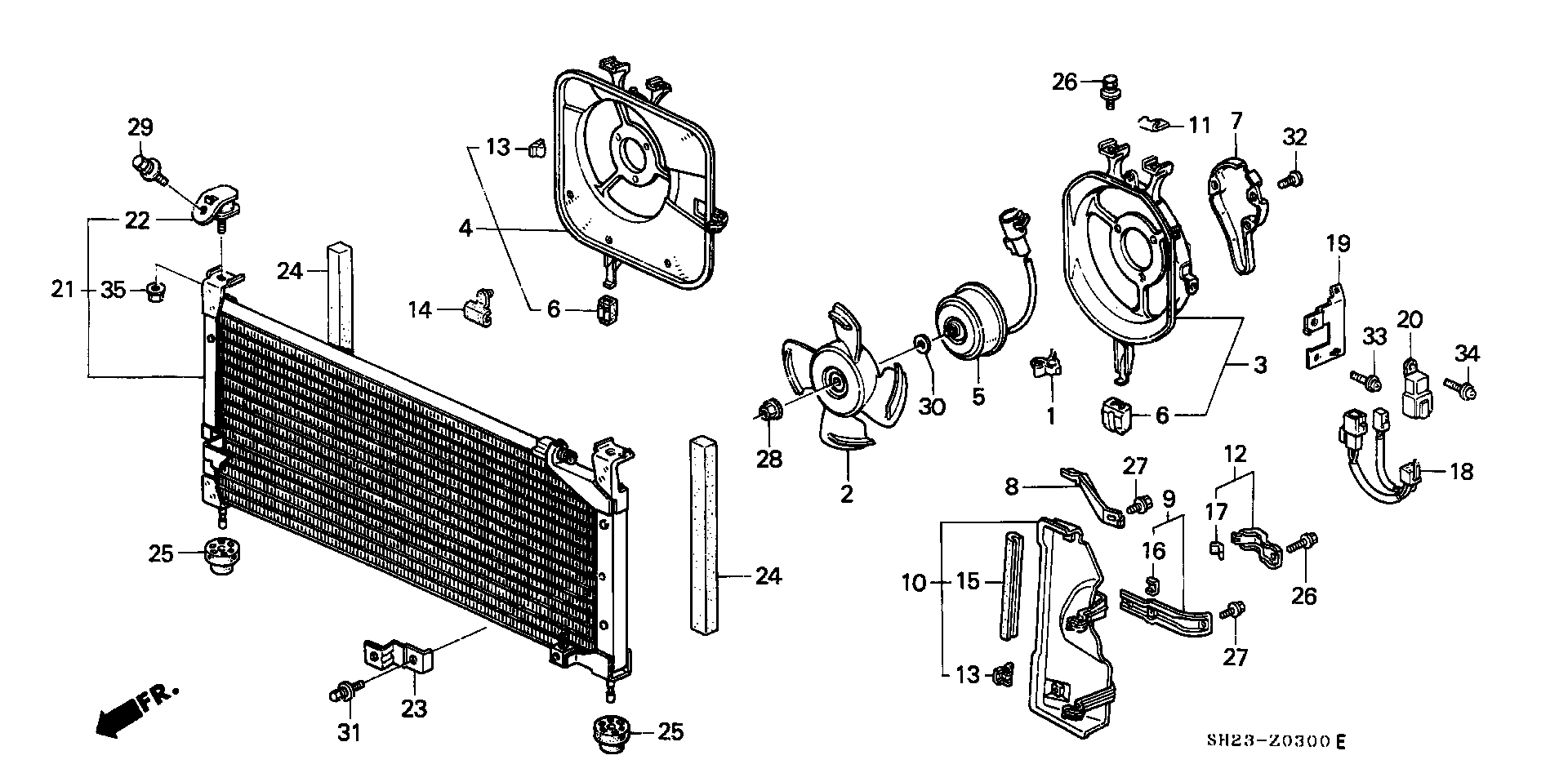 Diagram AIR CONDITIONER (CONDENSER) for your Honda