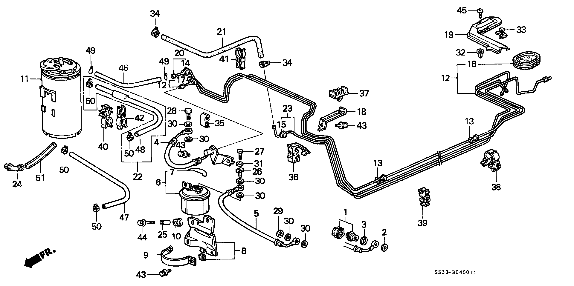 Diagram FUEL PIPE for your 1988 Honda Civic Hatchback   