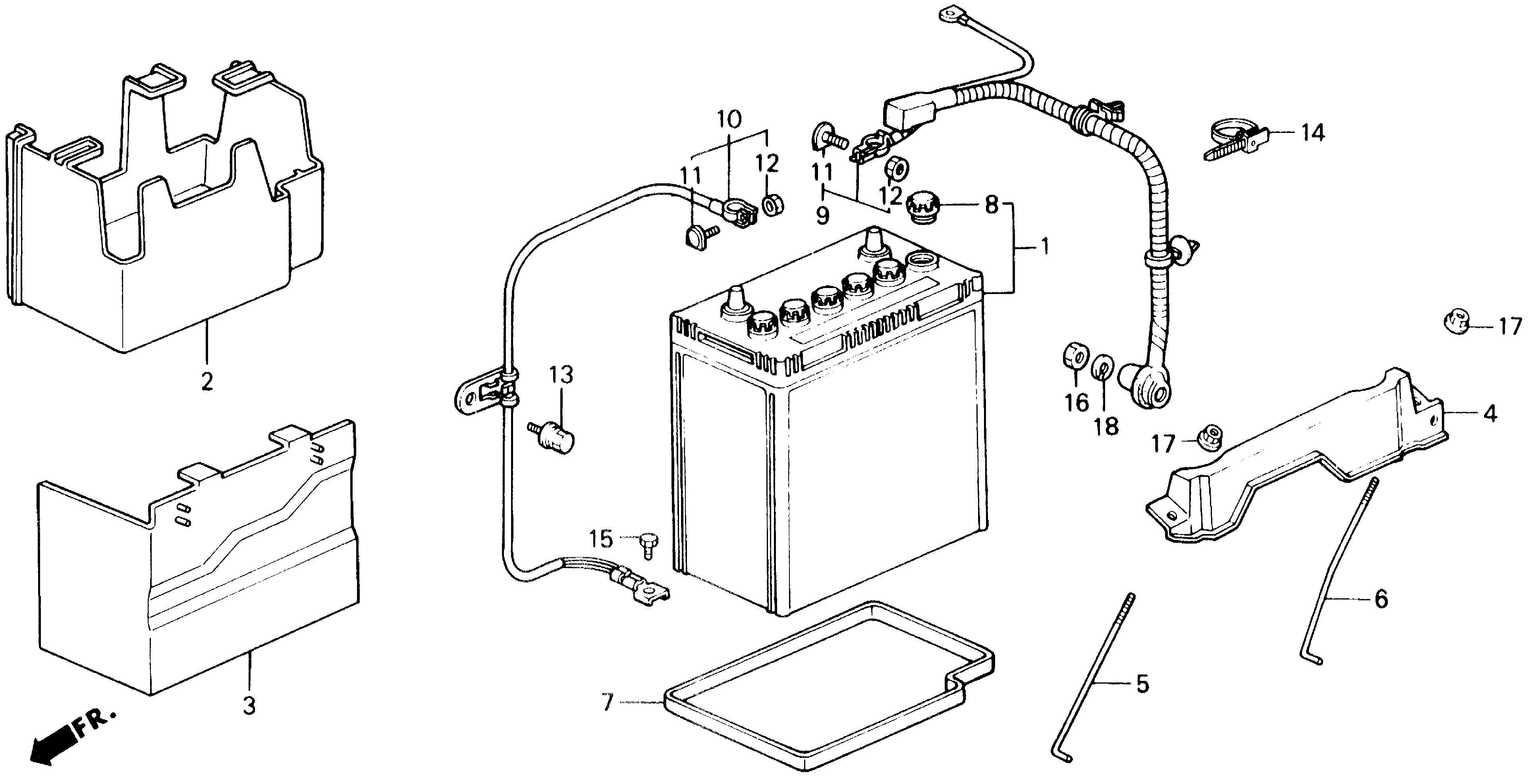 Diagram BATTERY@BATTERY CABLE for your 1990 Honda Accord Coupe 2.2L MT LX 