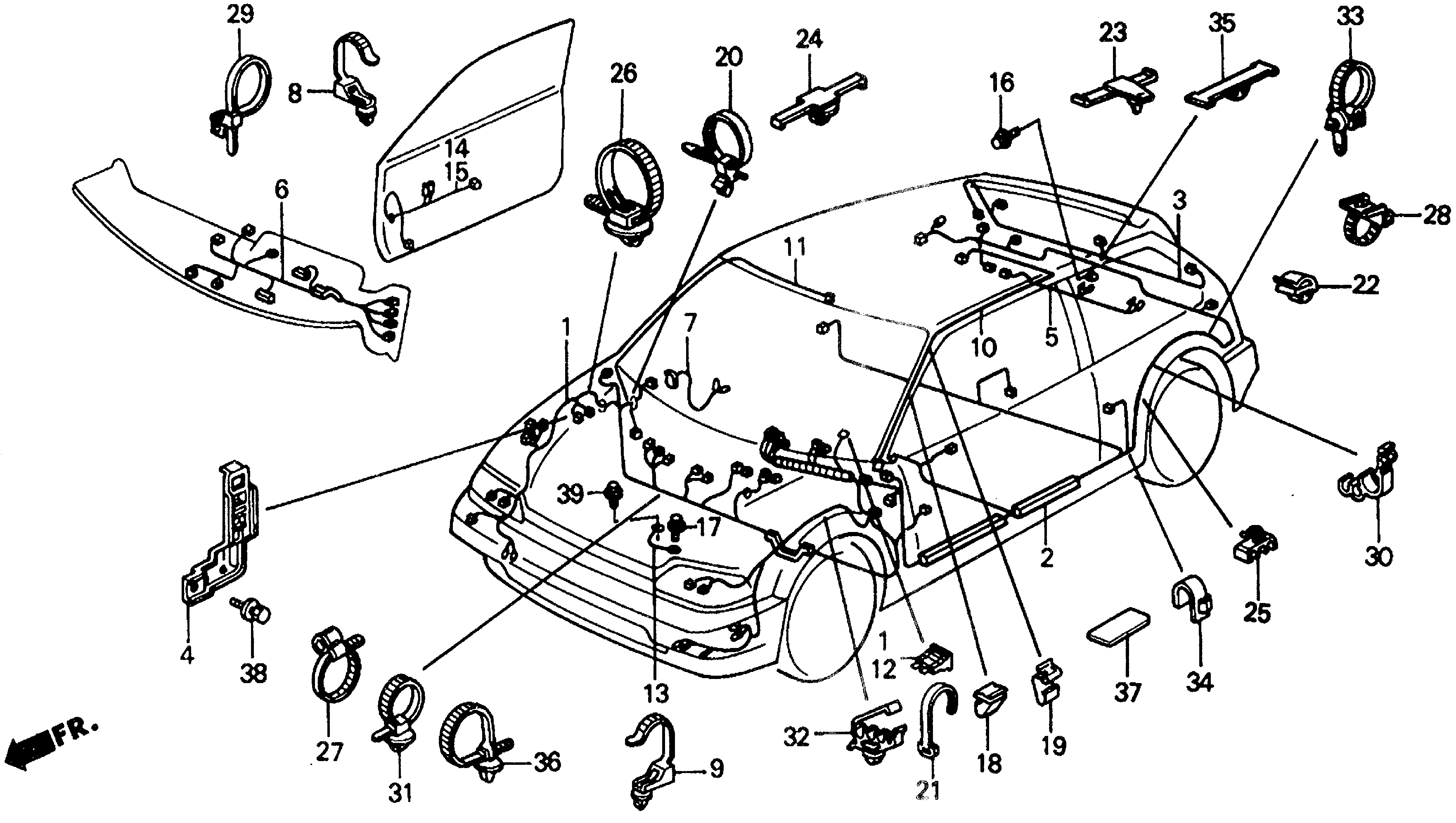 Diagram WIRE HARNESS for your Honda Civic Hatchback  