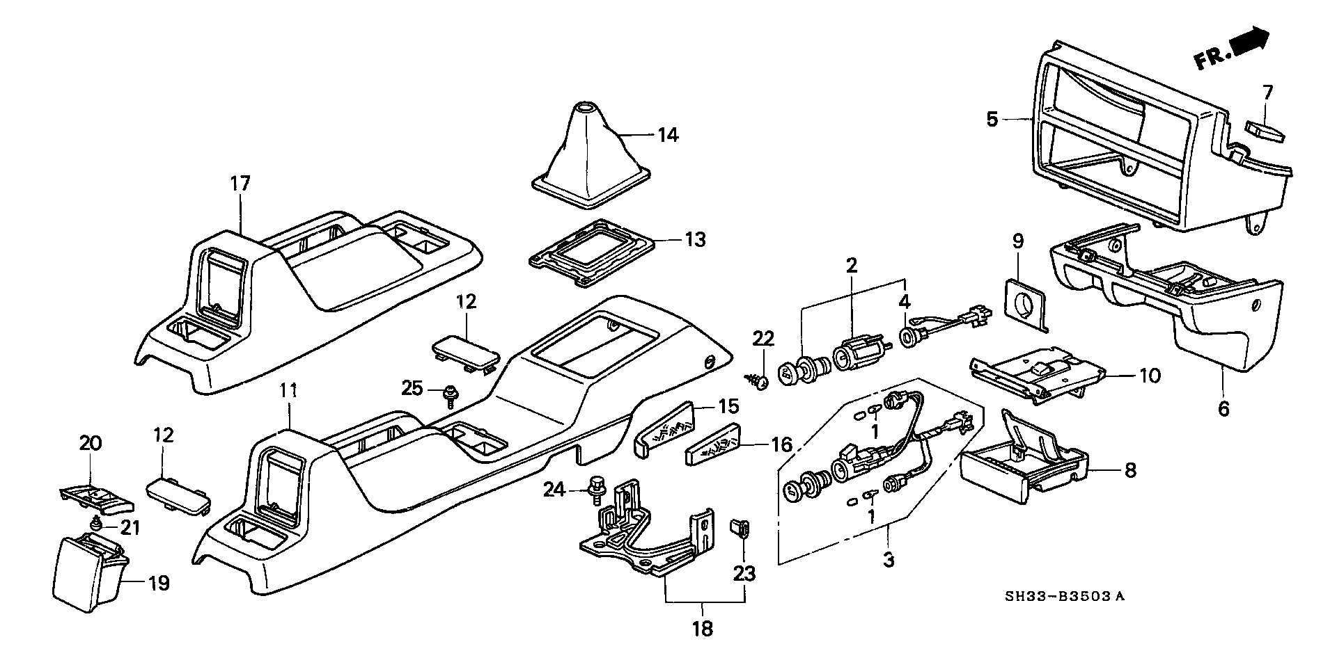 Diagram CONSOLE for your Honda Civic Hatchback  