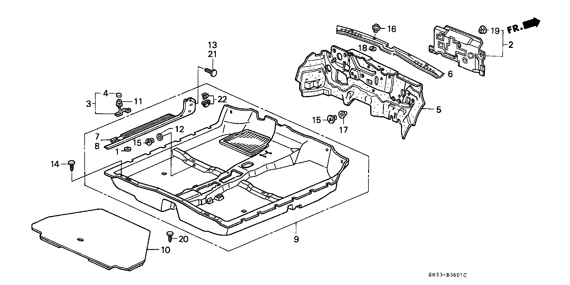 Diagram FLOOR MAT@INSULATOR for your 1983 Honda Civic Hatchback   