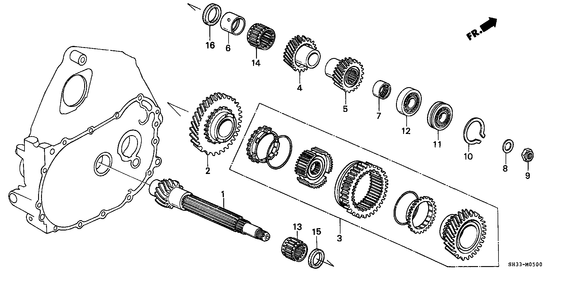 Diagram COUNTERSHAFT for your 2005 Honda Accord   