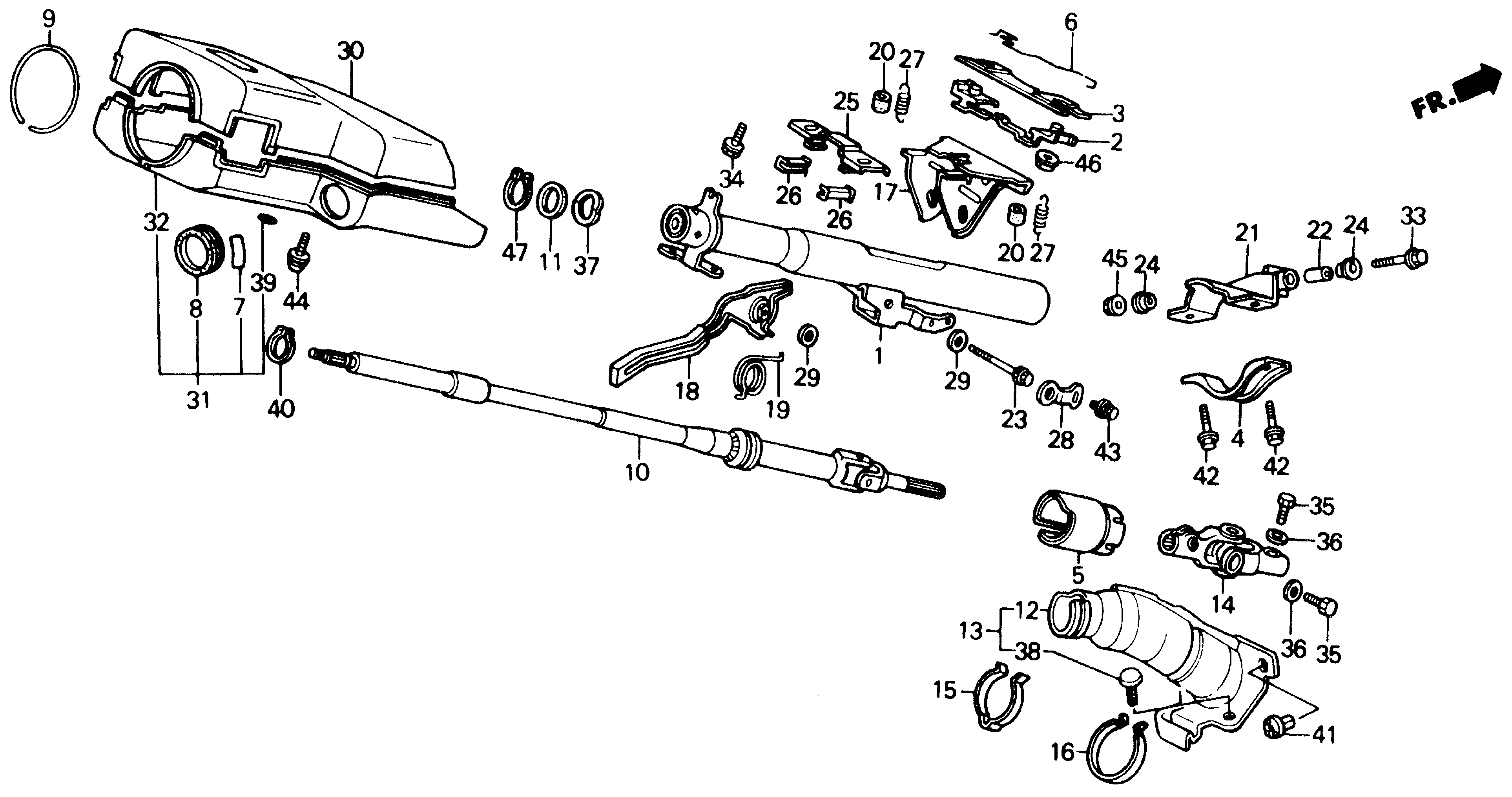 Full size assembly image of STEERING COLUMN (TILT) (1/1)
