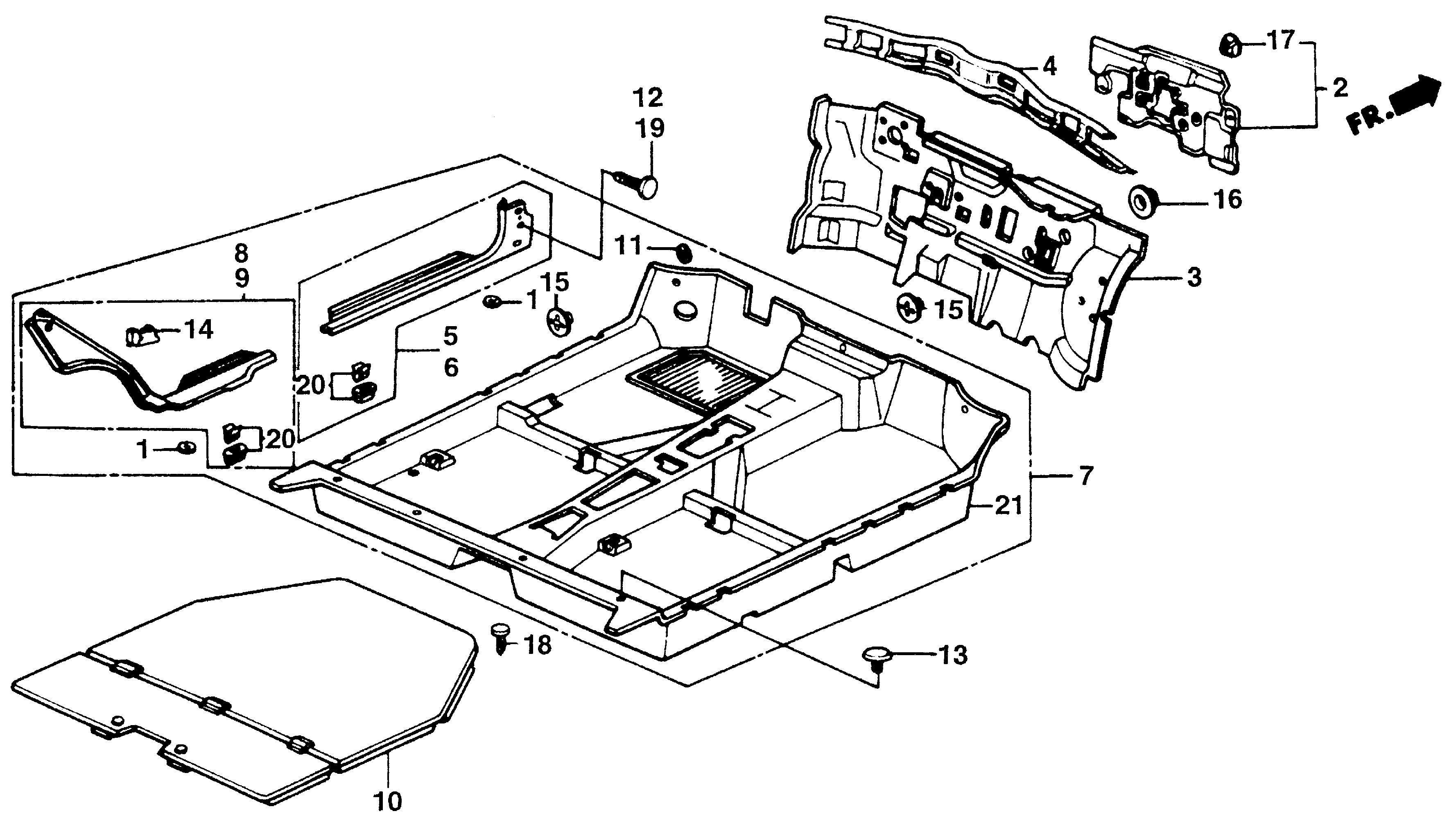 Diagram FLOOR MAT@INSULATOR for your 1983 Honda Civic Hatchback   