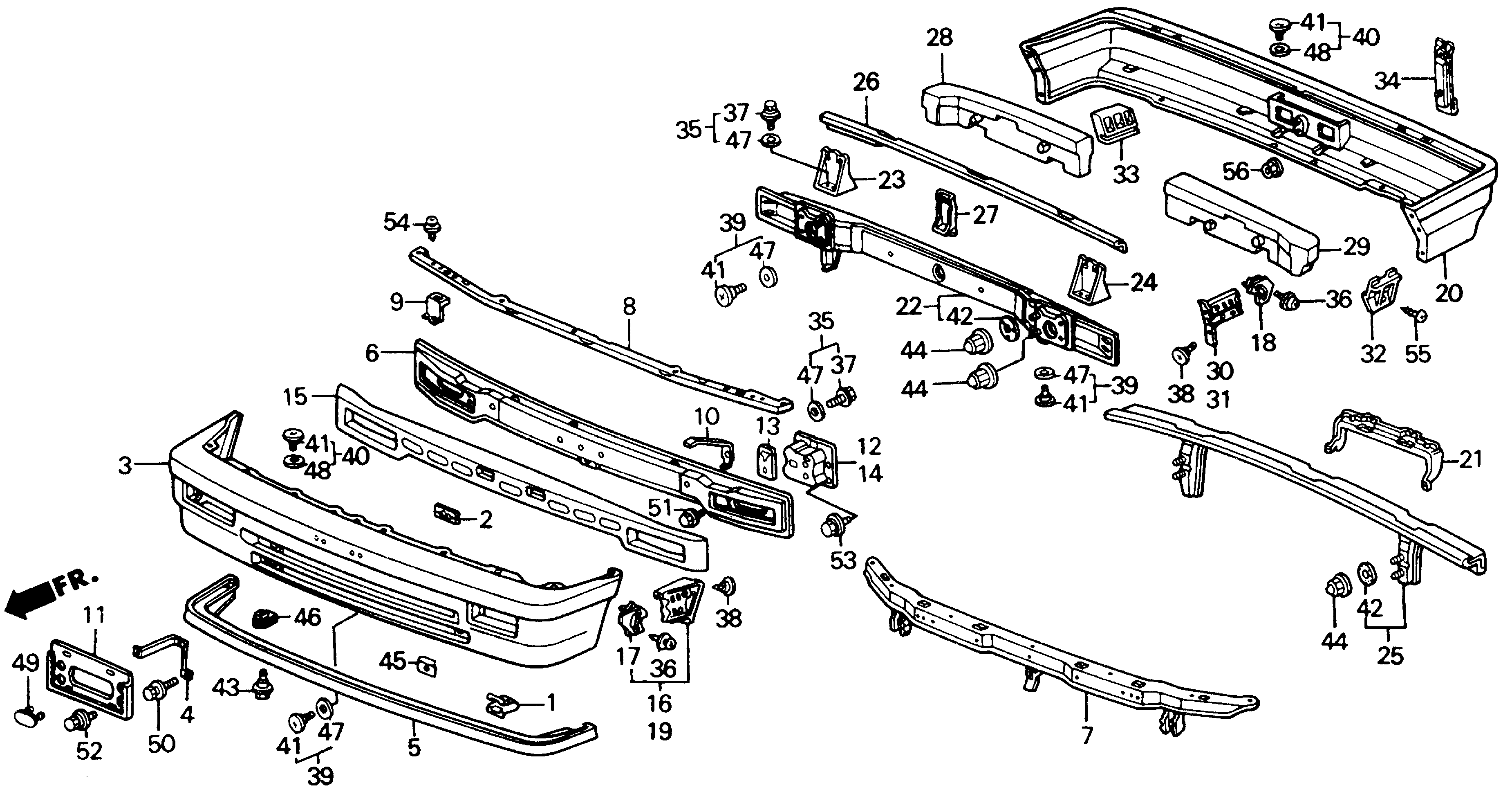 Diagram BUMPER for your Honda Civic  